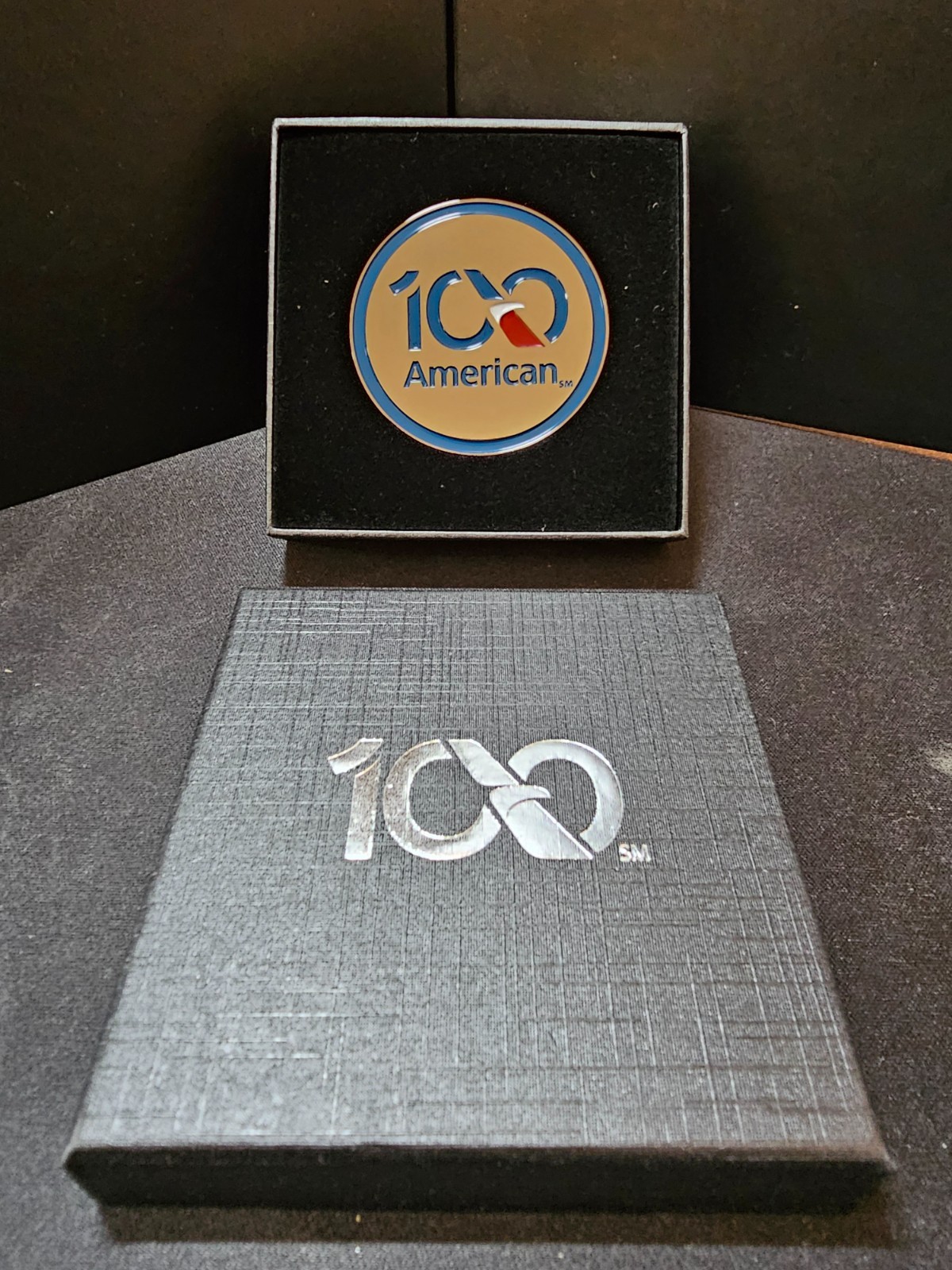 2026 American Airlines AA 100 Year Anniversary Challenge Coin with Display Box