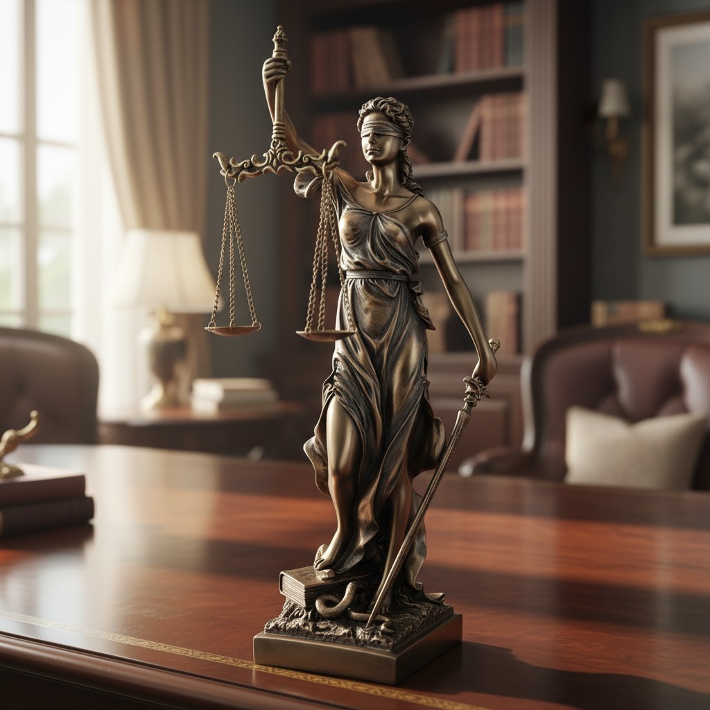 Stunning 13-Inch Lady Justice Sculpture – Decorative Cold Cast Bronze Art