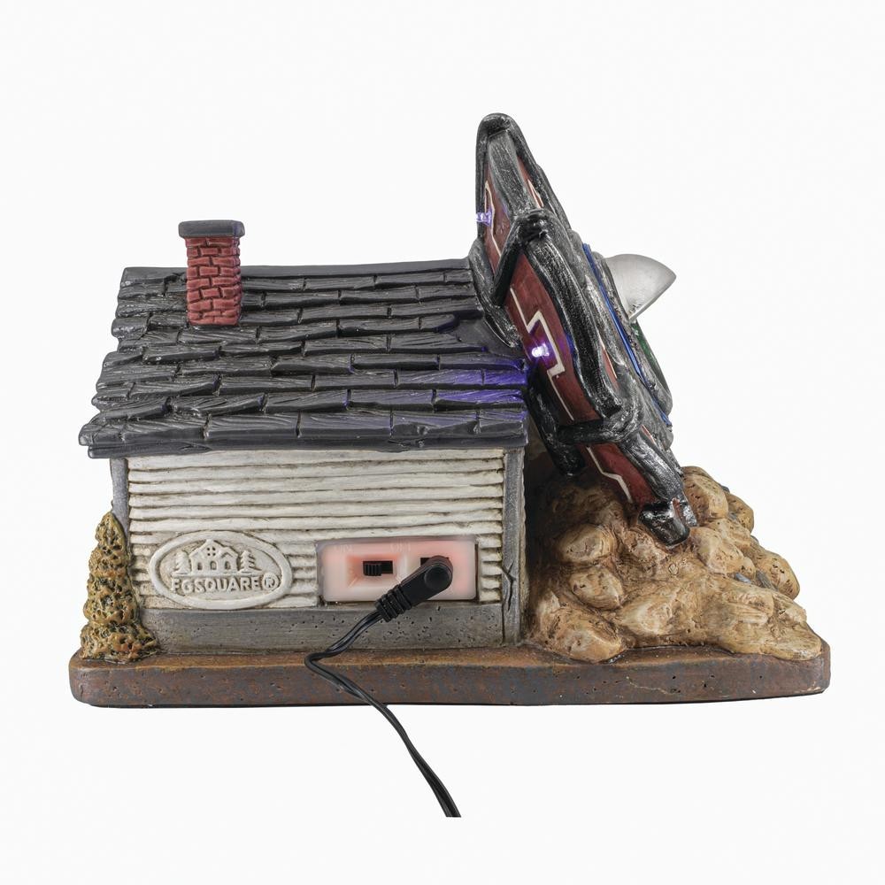 No Landing Zone Alien Theme Spooky Halloween Village Multi-Color LED Lights