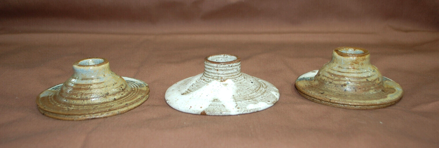 Ceramic 3 Mugs and 3 Candle Holders Handmade Lot of 6 Total T1428