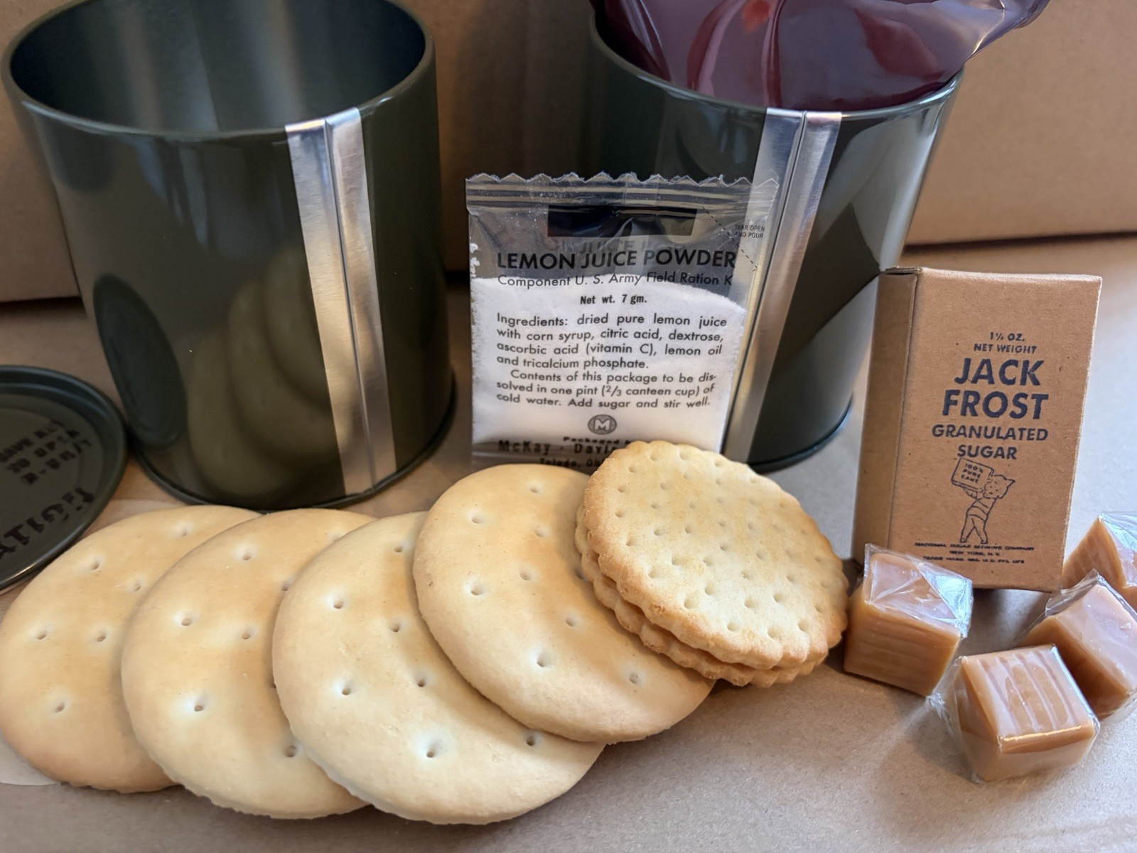 Late WWII OD C Ration DINNER – Fully Edible, Reusable Historically Accurate