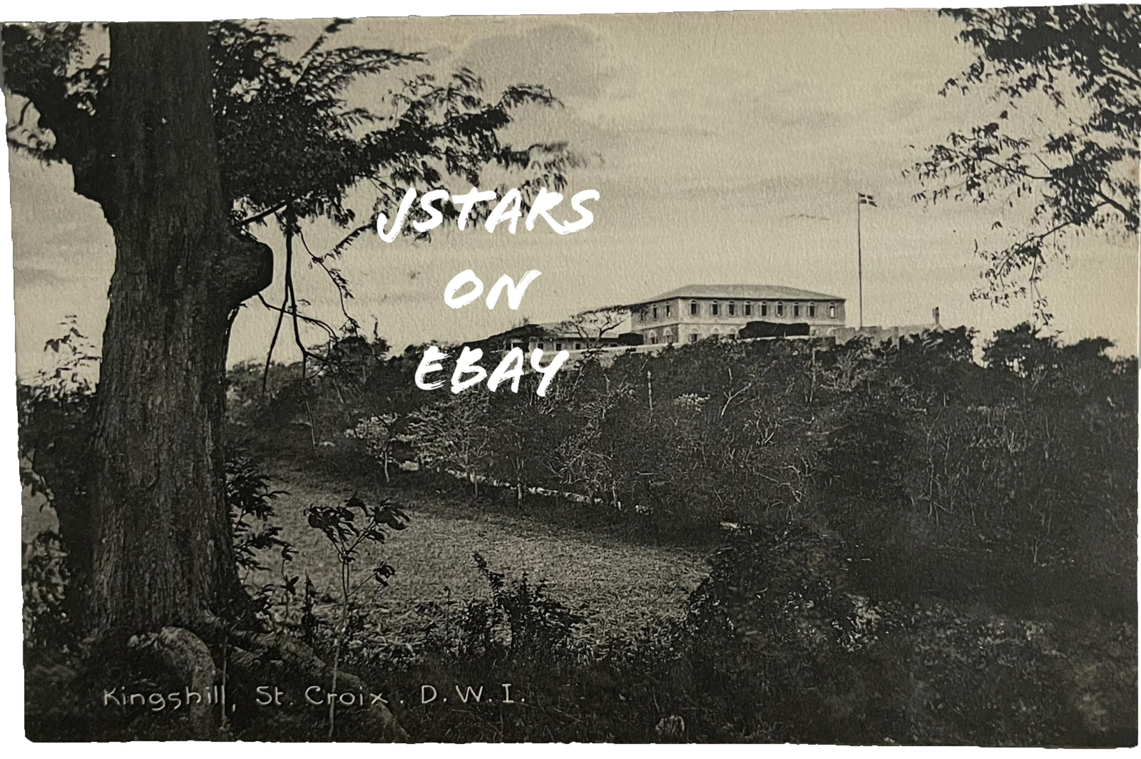 1910s 1920s KINGSHILL, ST. CROIX, DWI, VIR, BARRACKS BUILDING VIEW POSTCARD