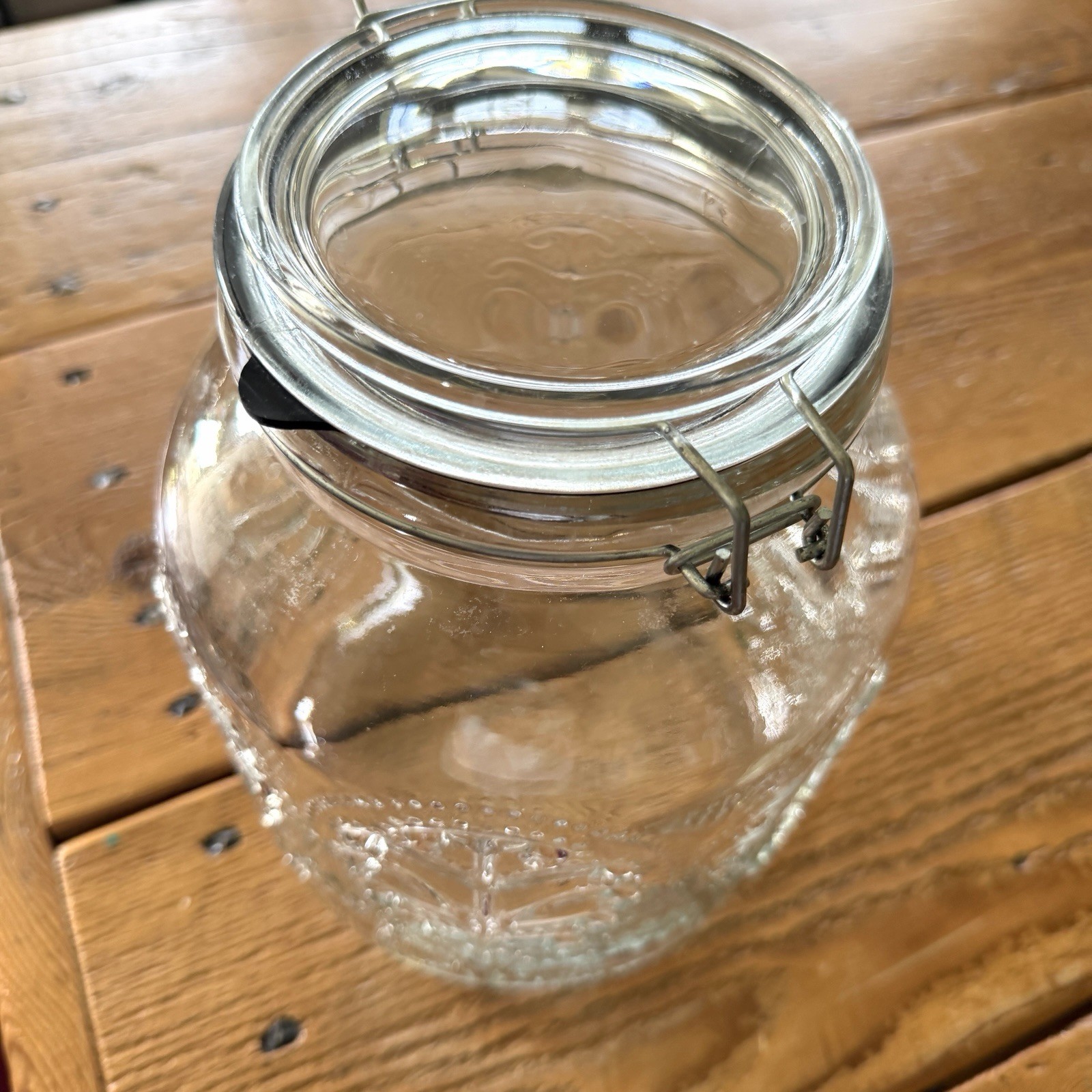Floral Molded Glass Mason Jar Clamp Jar Lid Embossed Lace Tree Decor 1 Gal