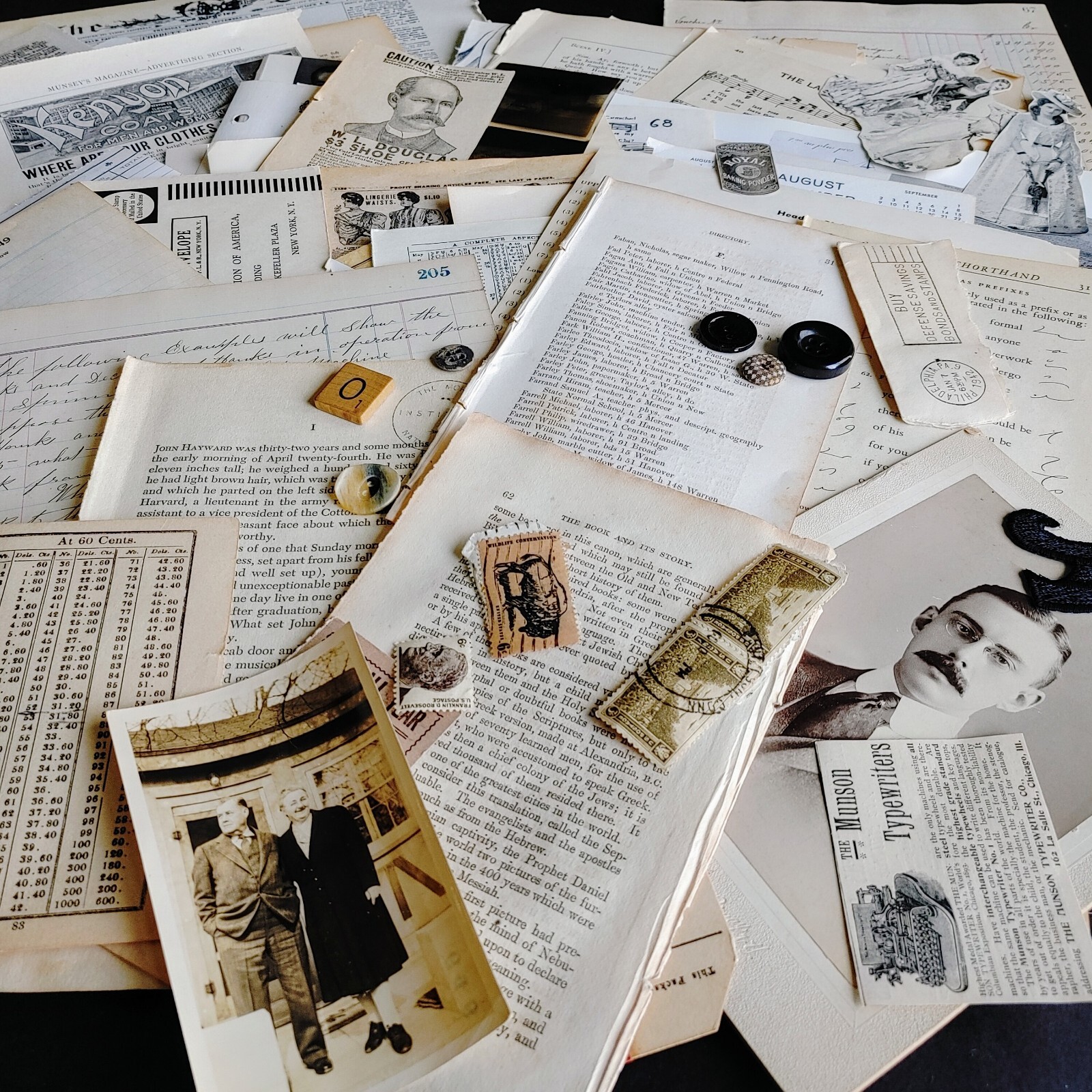 1 Lb. Vintage Paper Ephemera Lot Junk Journals Mixed Media Craft Collage