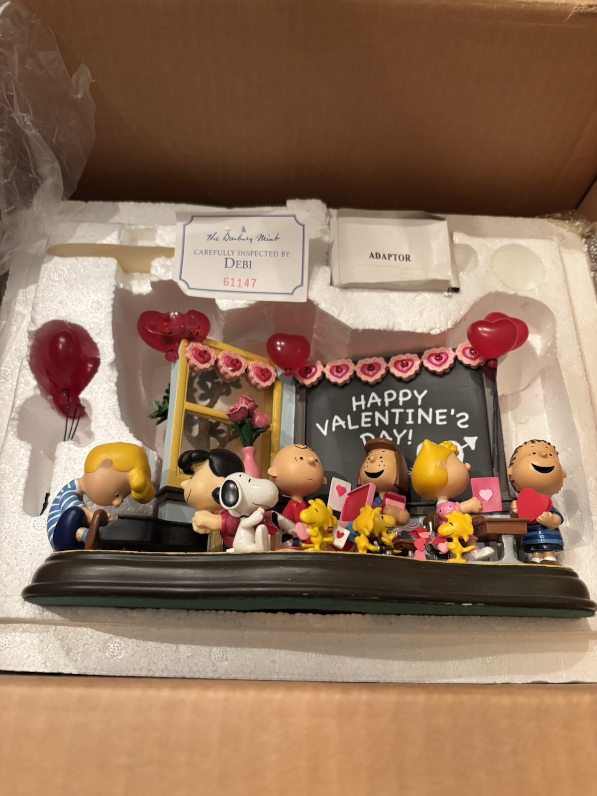 PEANUTS ‘Be My Valentine!’ Danbury Mint Happy Valentine’s Day Sculpture Orig Box
