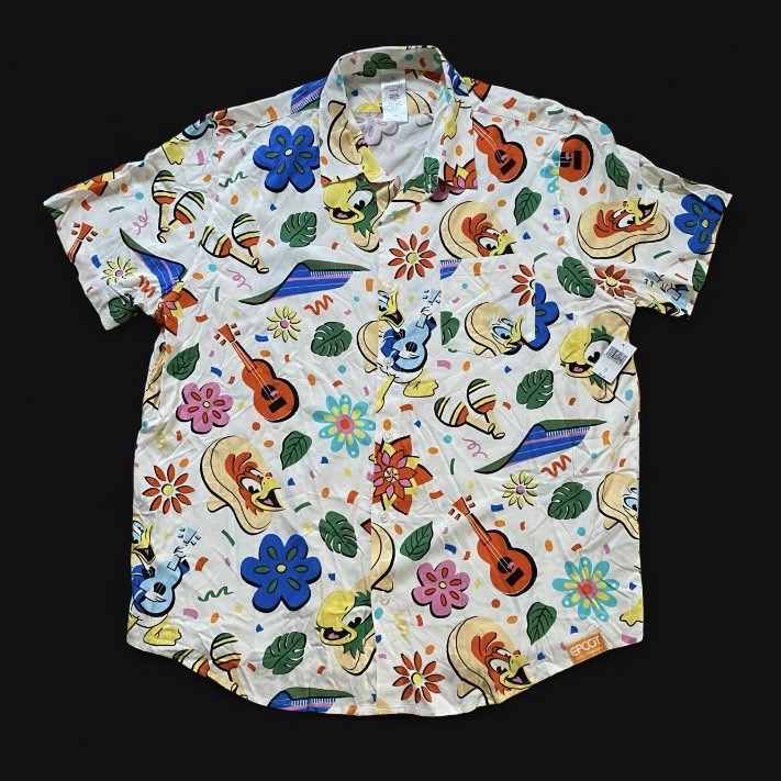 Disney Parks Epcot World Showcase The Three Caballeros Camp Shirt Size XL NWT