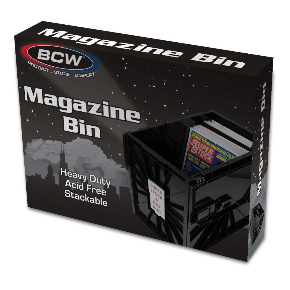 BCW Magazine Document Storage Plastic Bin Stackable Box Heavy Duty New