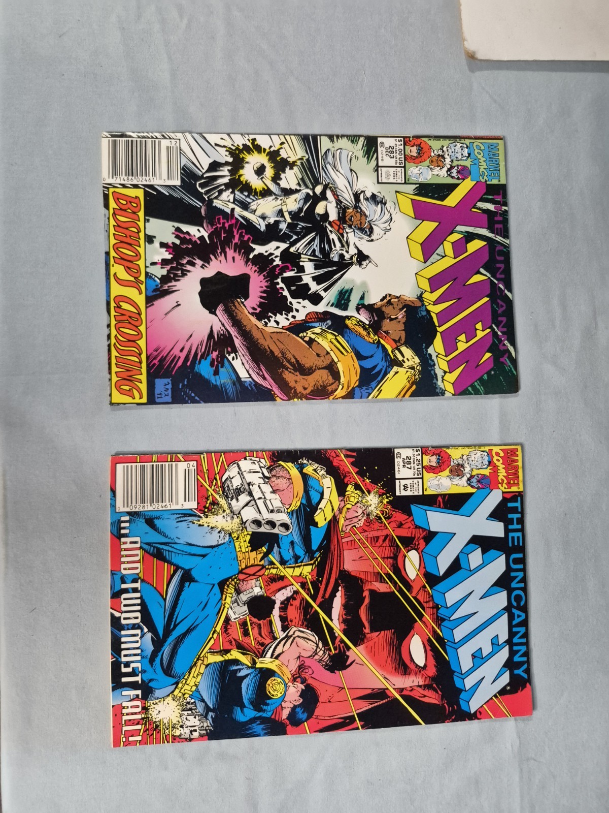 Uncanny X-Men 283 287 Lot Newsstand Edition 1st Full Bishop Sharp Corners Spines