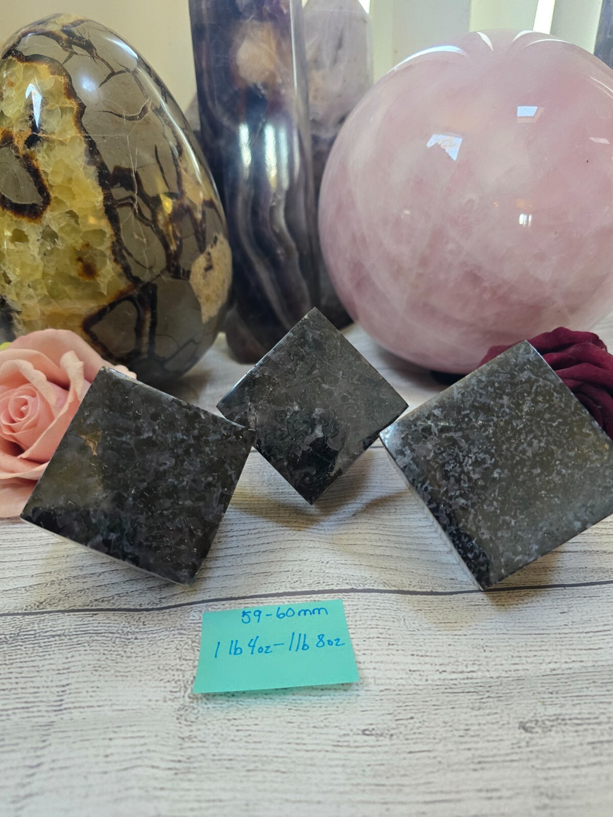 Mystic Merlinite AKA Indigo Gabbro Crystal Cube Large & Small 40-65mm Carved Gem