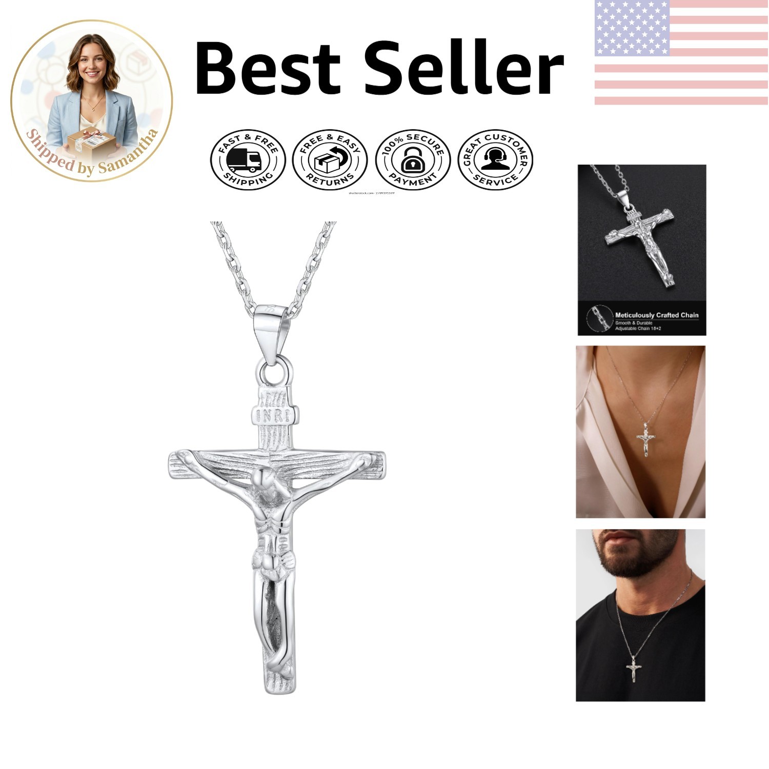 Meaningful Sterling Silver Crucifix Necklace – Perfect Gift for All Occasions