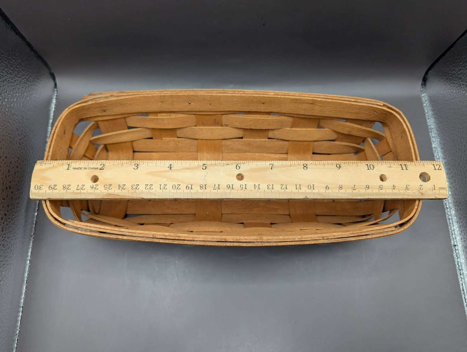 Longaberger Cracker Basket Signed 1994 Liner Protector 11.5 x 5 x 2 1/2″ USA