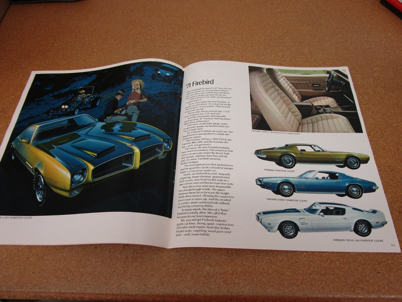 1971 Pontiac Full Line Grand Prix Firebird GTO Lemans sales brochure literature
