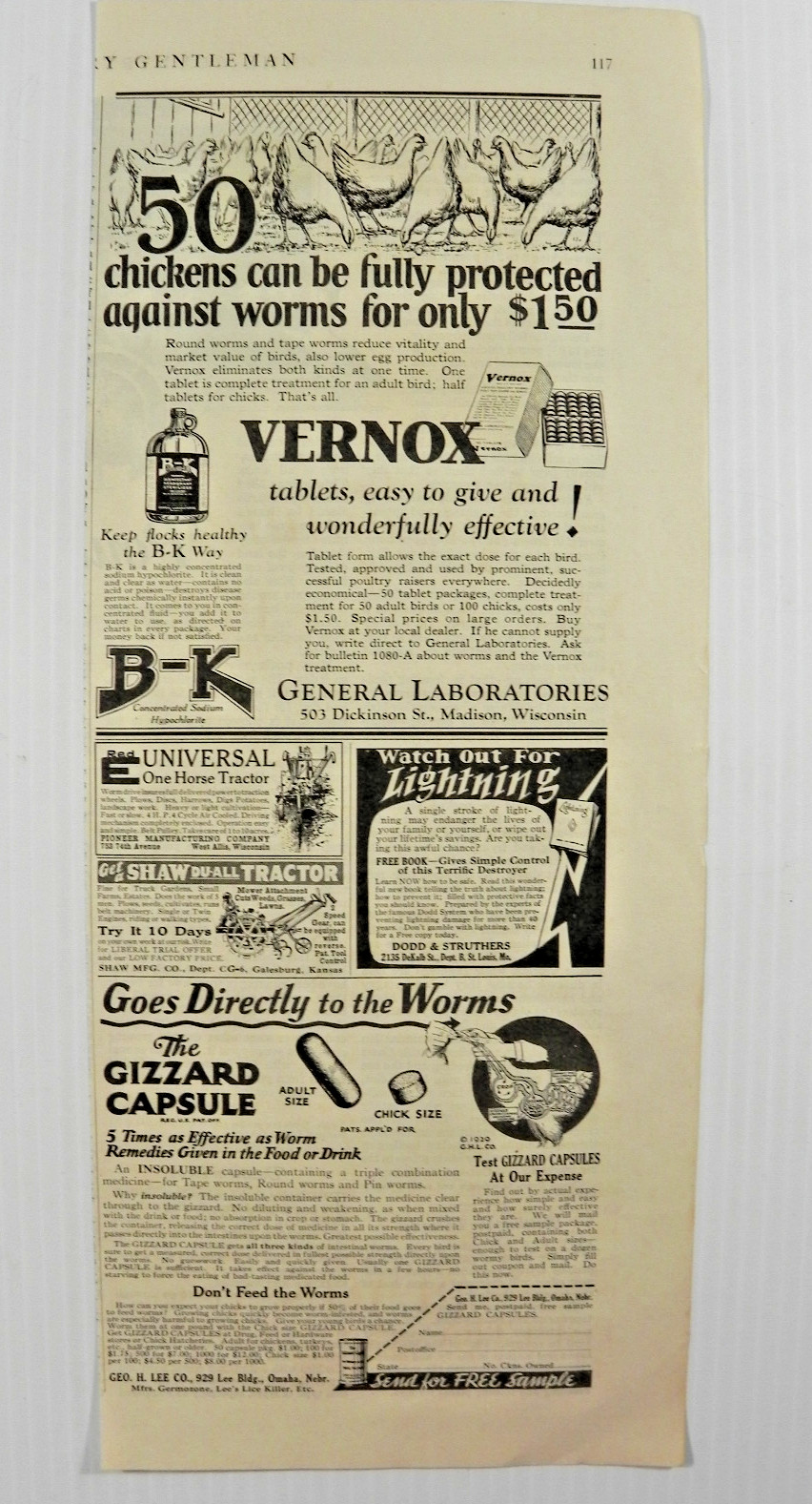 1929 Miscellaneous Poultry-Raising Ads Vintage Print Ad