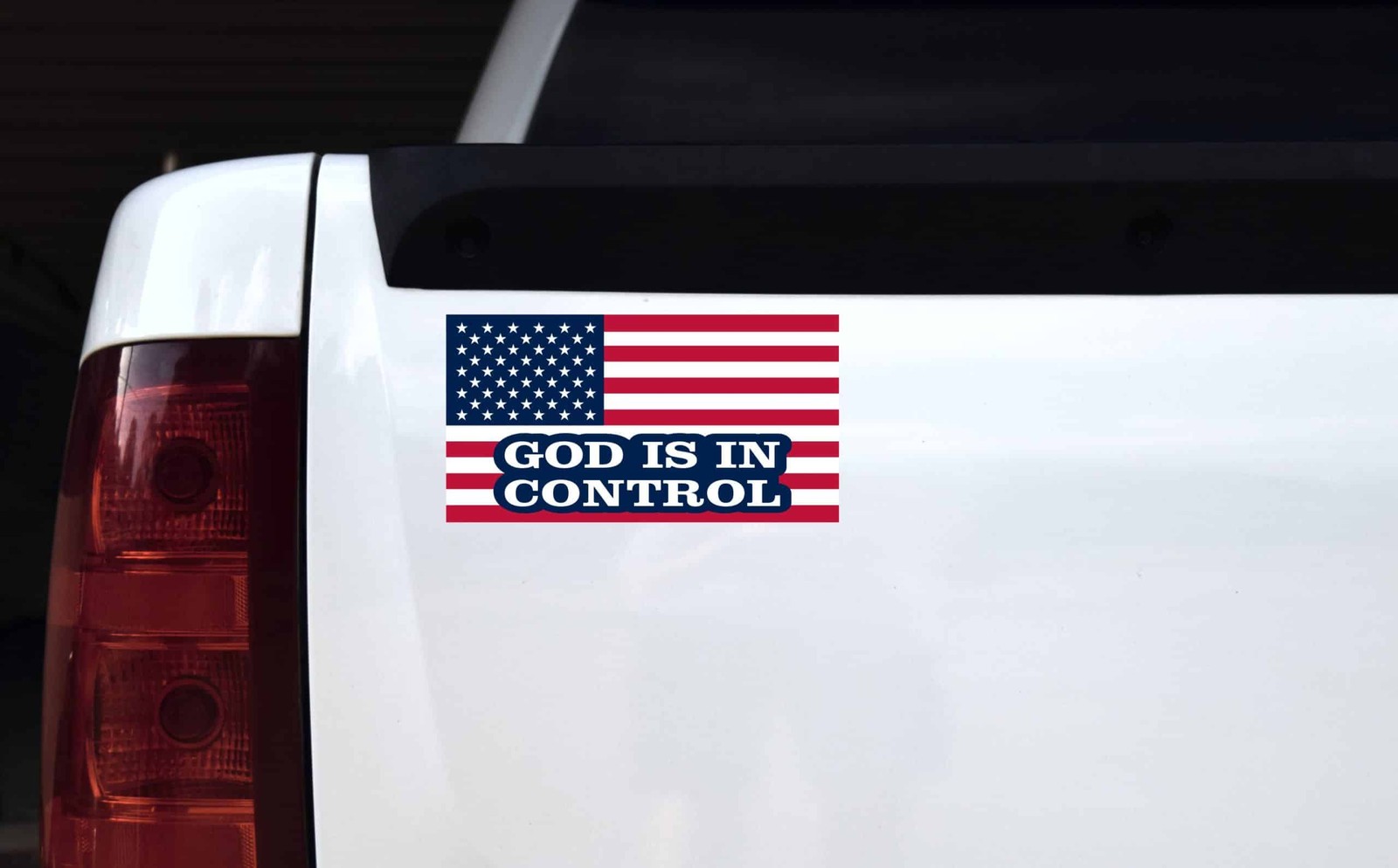 8.5in x 4.5in American Flag God Is in Control Magnet Car Vehicle Magnetic Sign