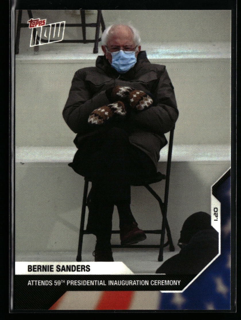 Bernie Sanders 2020 Topps Now USA Election Inauguration Mittens Meme