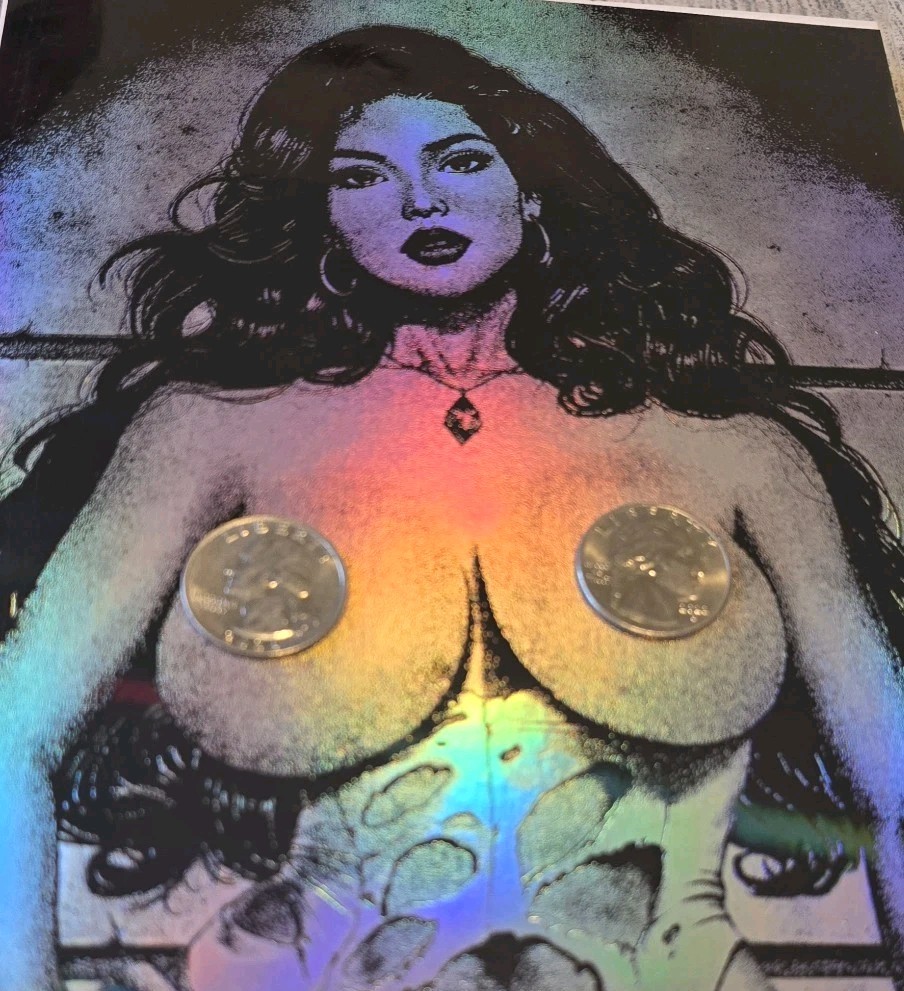 Embossed Duty Calls Girls 3 She Hulk Full Risqué “Gamma Glow” FOIL Tim Grayson