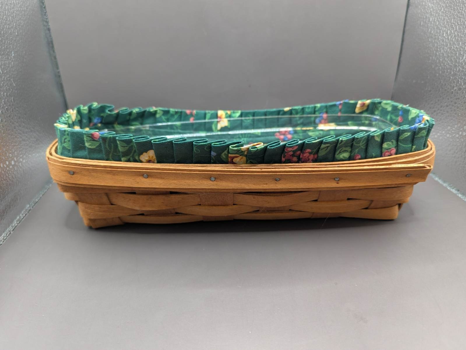 Longaberger Cracker Basket Signed 1994 Liner Protector 11.5 x 5 x 2 1/2″ USA