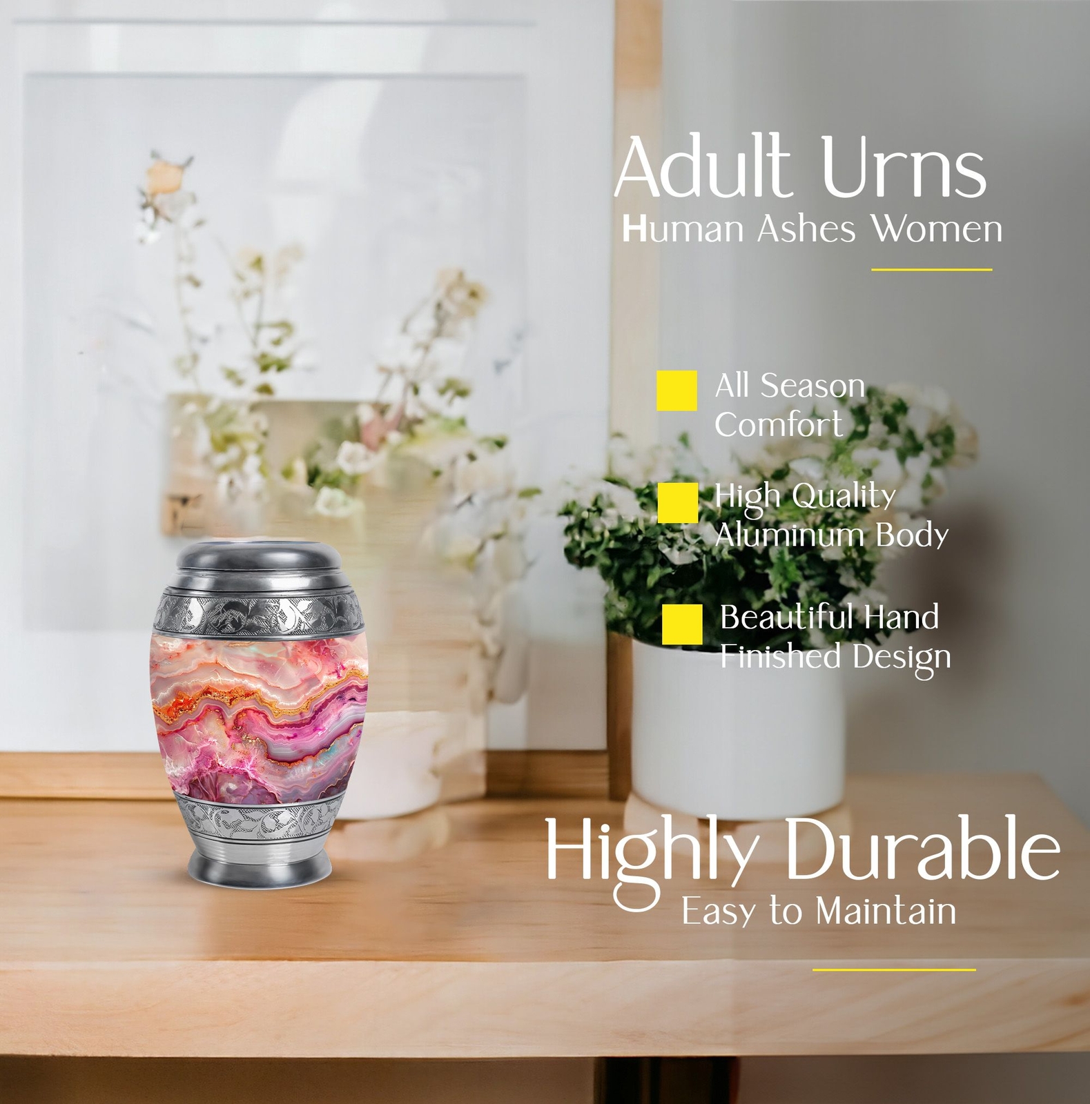 Abstract Cremation Urn Large Urns For Ashes Adult Male Large 3 Inch