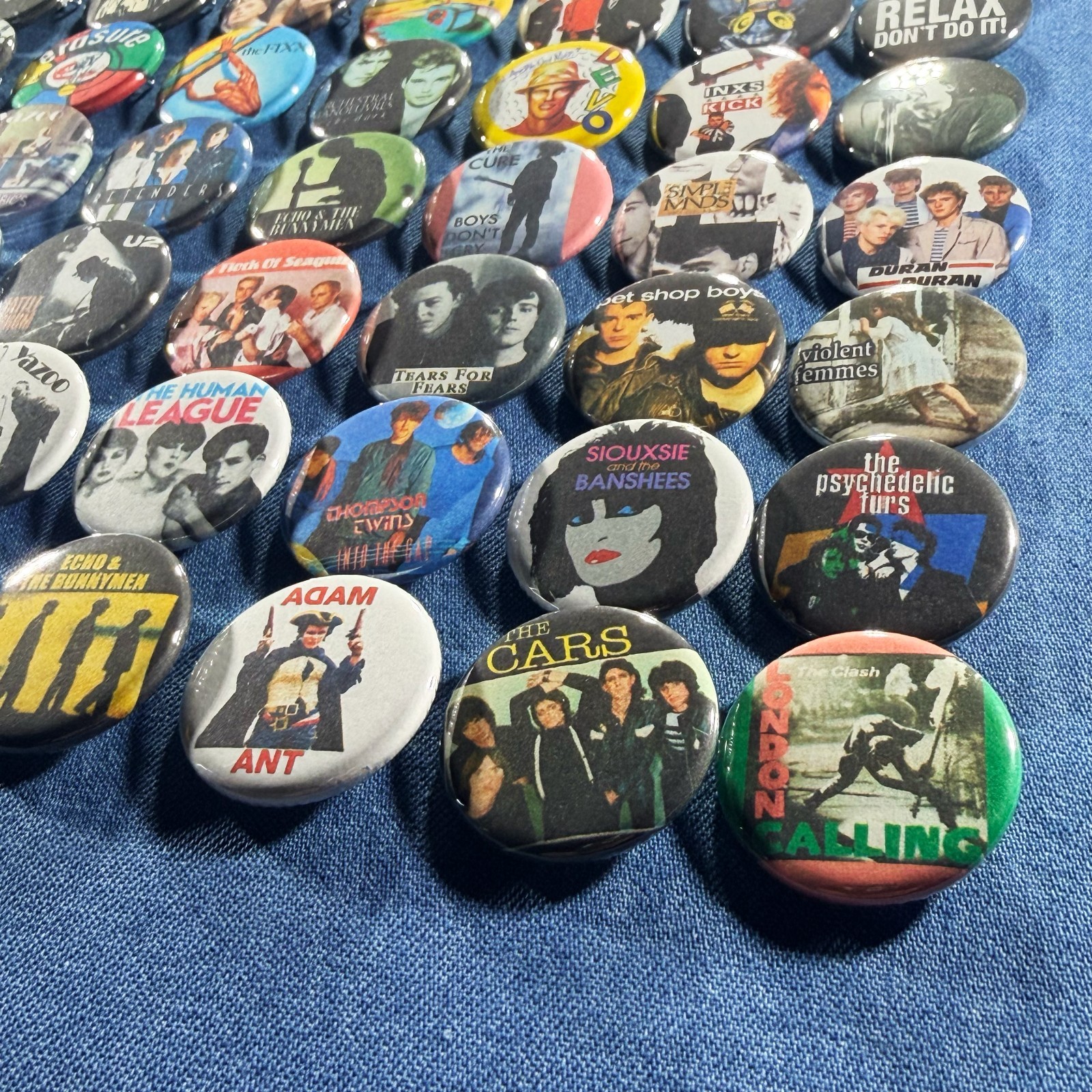 80’s Music New Wave 1″ Pinback Buttons Post Punk Pop Rock Synth Retro, 56 Pins