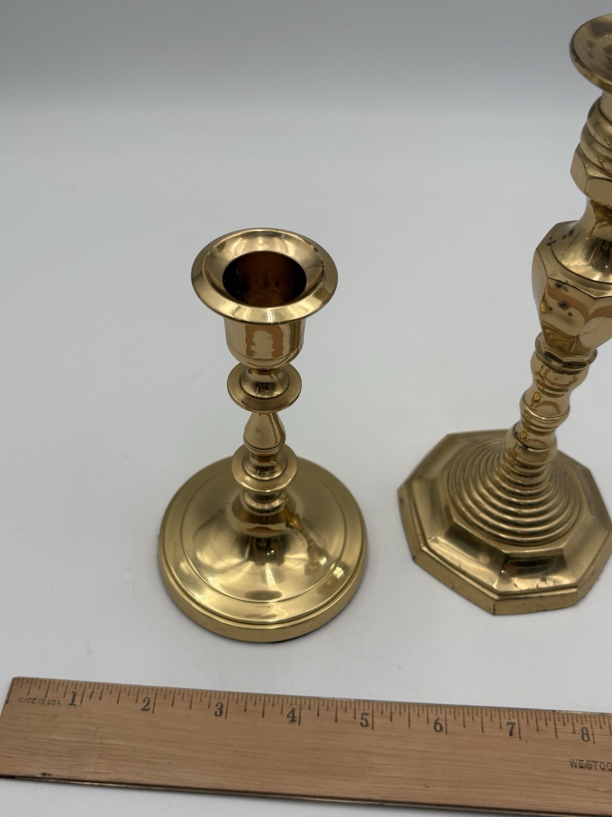 Brass Candlestick Holder Set Of 2 Light Patina