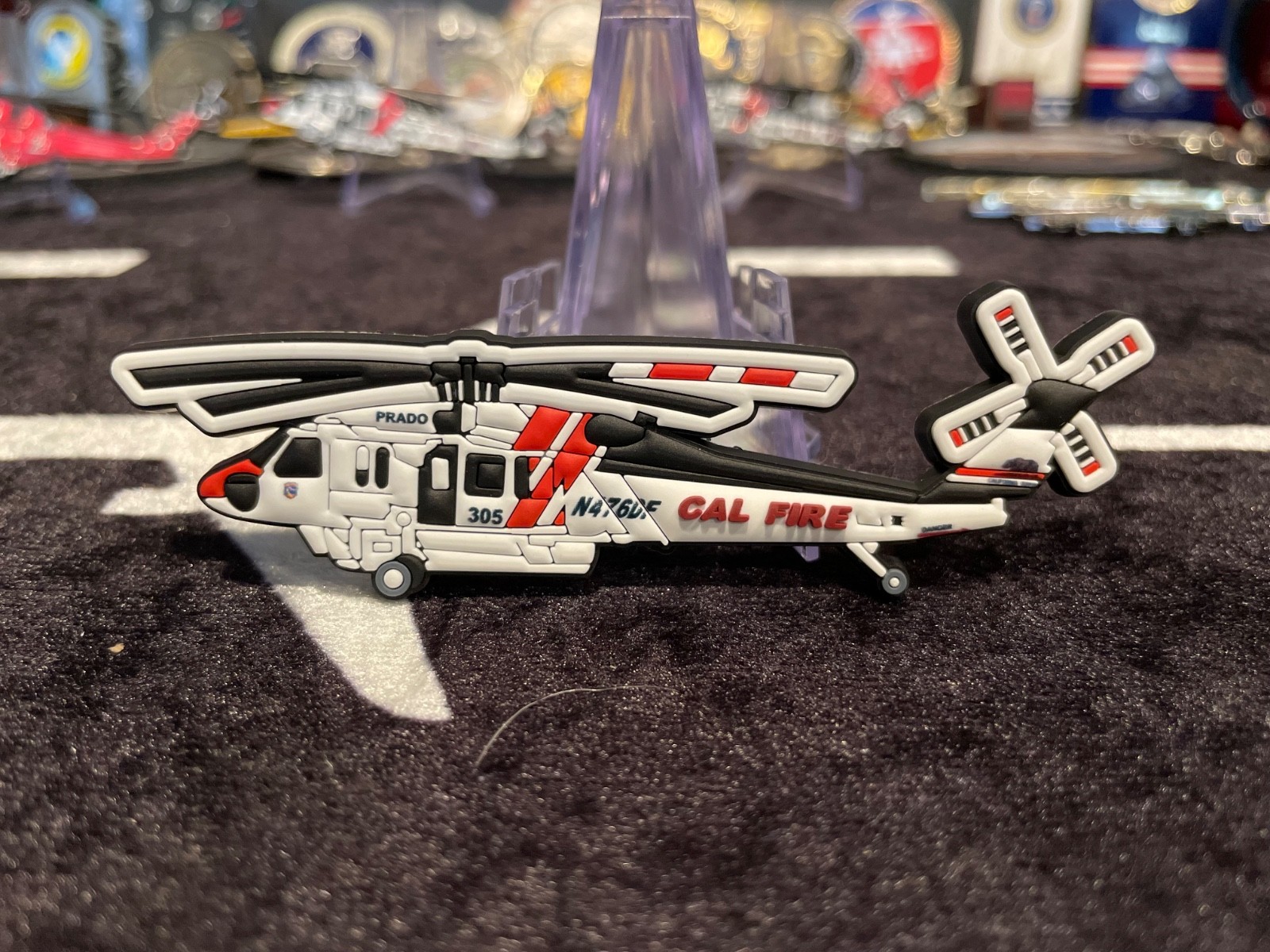 Cal Fire Firehawk Helicopter morale patch backing 3D pvc