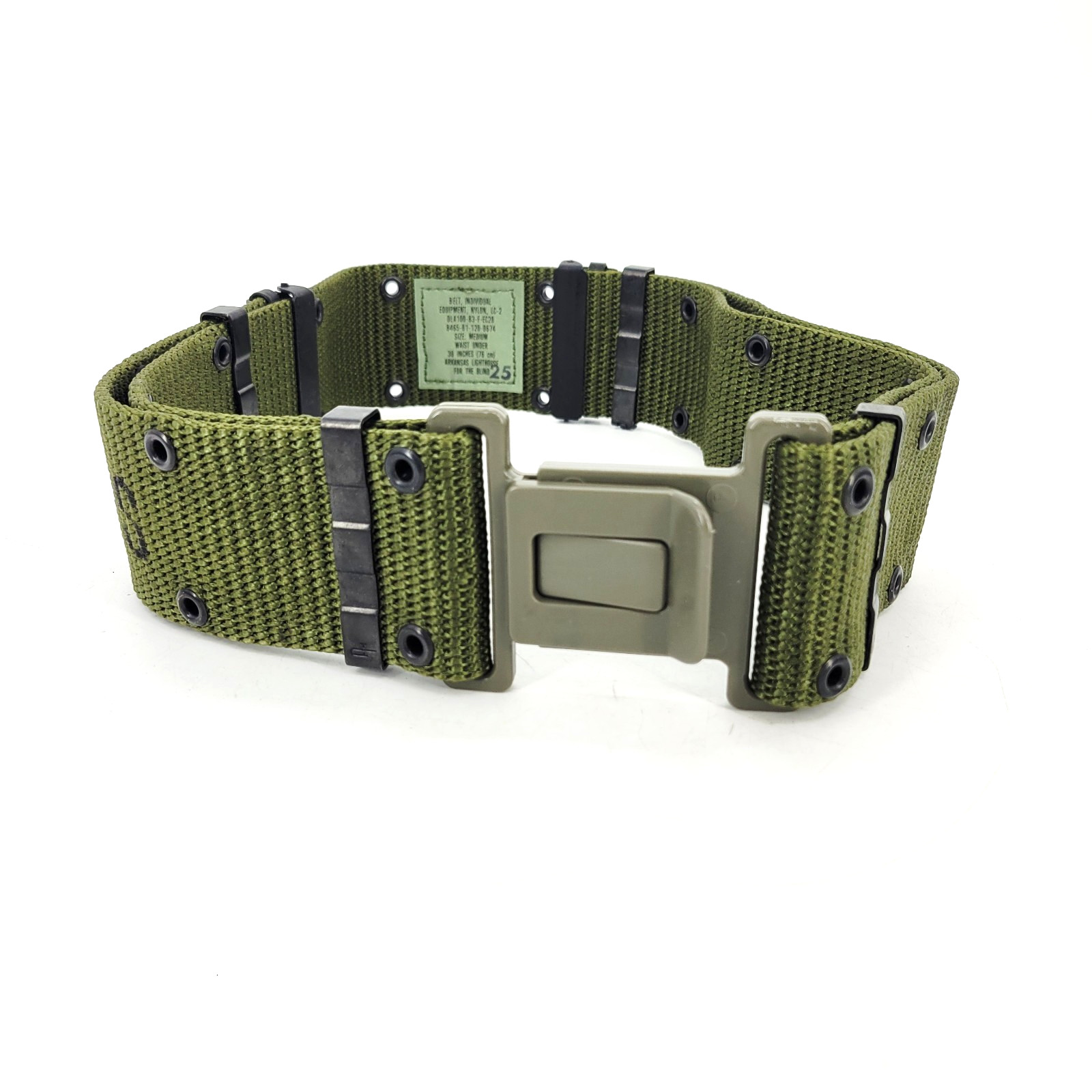 USGI OD Green LC-2 Pistol Belt Individual Equipment Web Belt MEDIUM DLA 1983