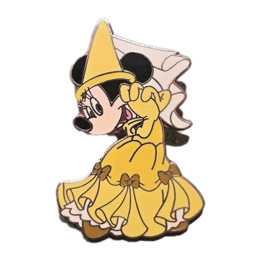 Disney Pin Hkdl Hong Kong Minnie Mouse as Belle Beauty & Beast Yellow Dress 2006