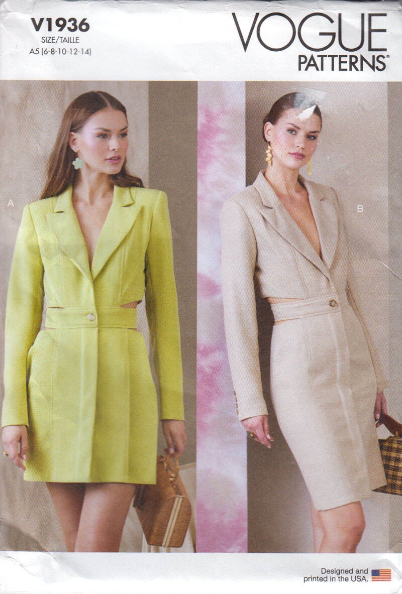 Vogue No. 1936 Misses‘ Blazer Dress Sewing Pattern Misses 6, 8, 10, 12, 14
