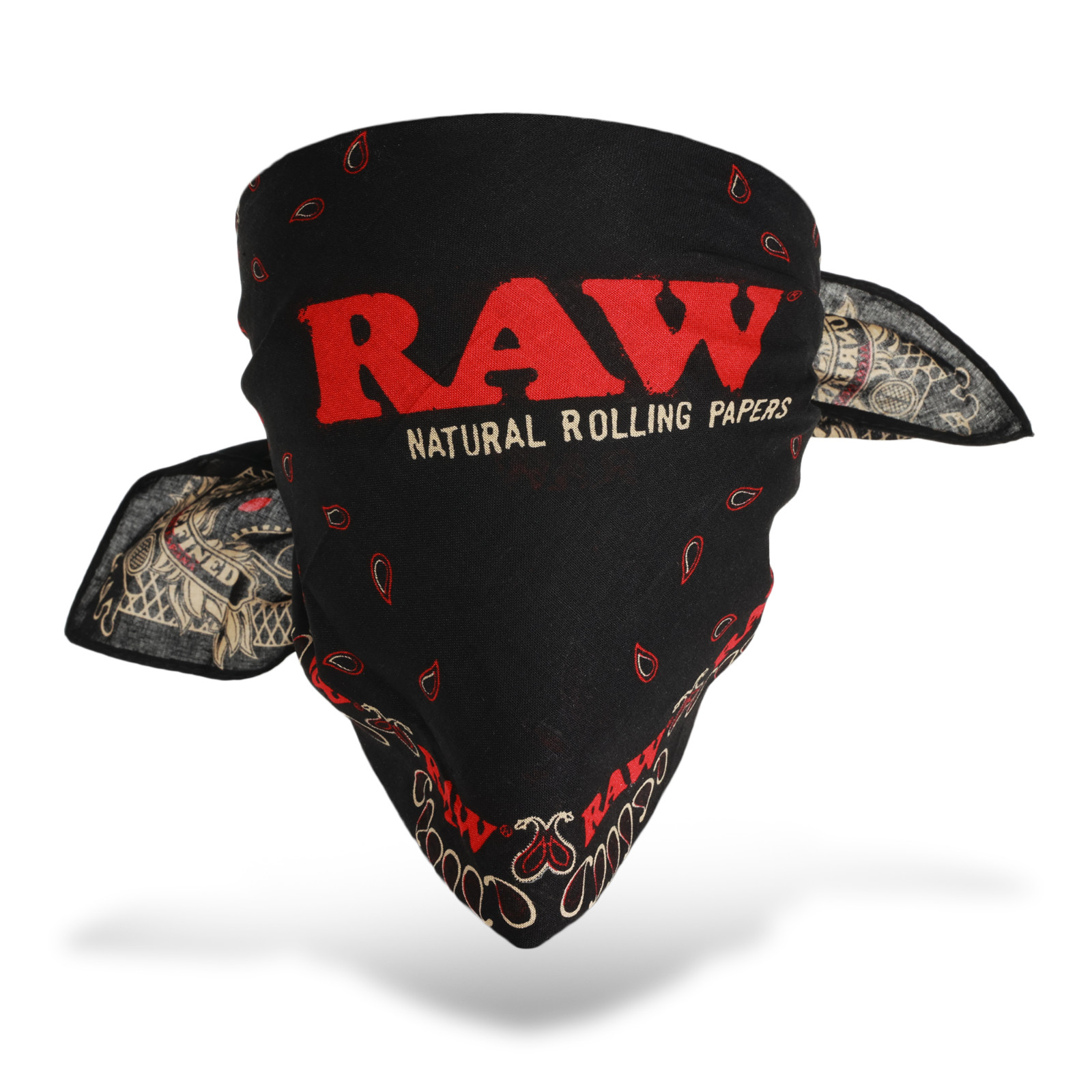 RAW New Black Bandana SIZE: 21.5″ X 21.5″