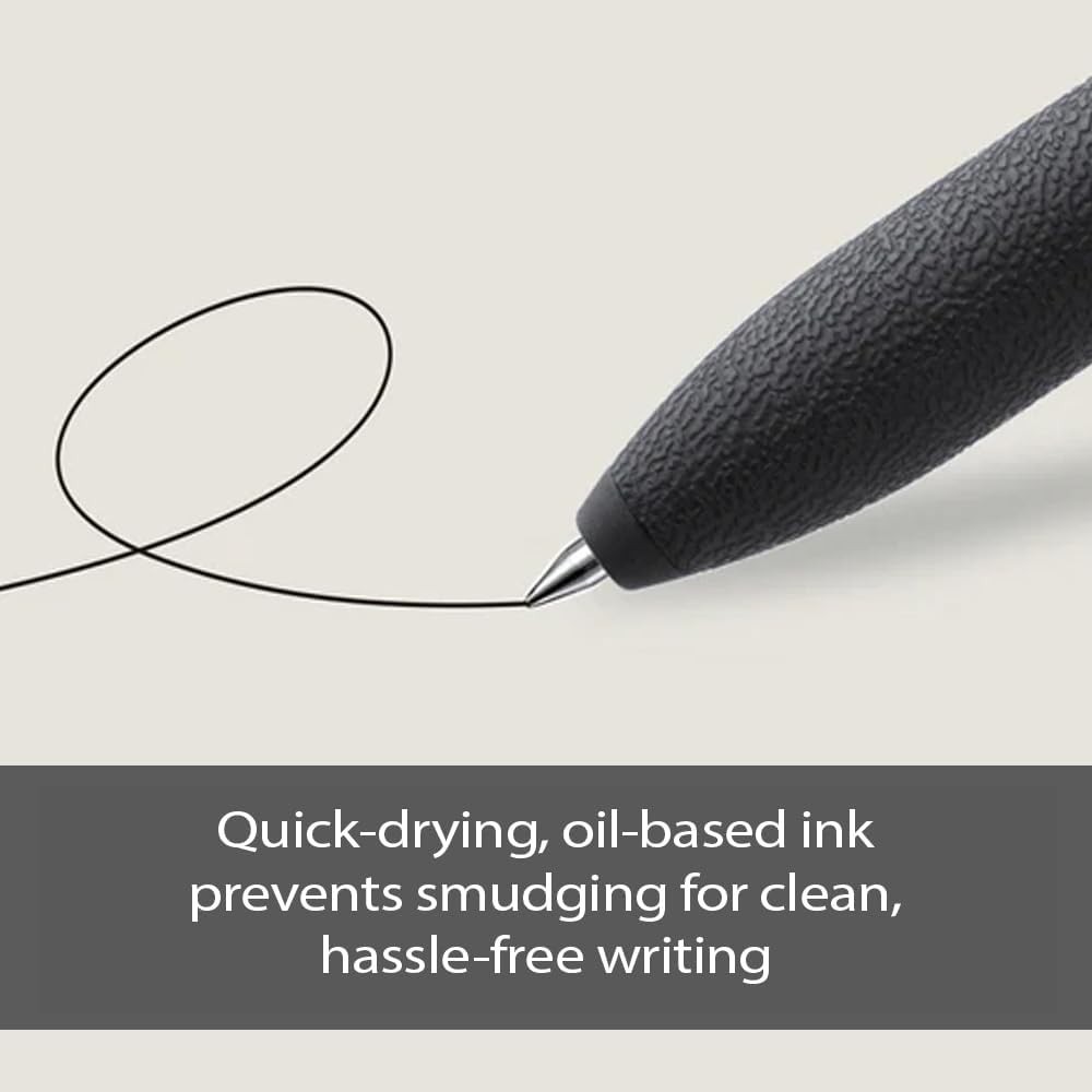 Oil Based Ballpoint Pen, Grayish & White, 0.5mm Tip, 10 Pack