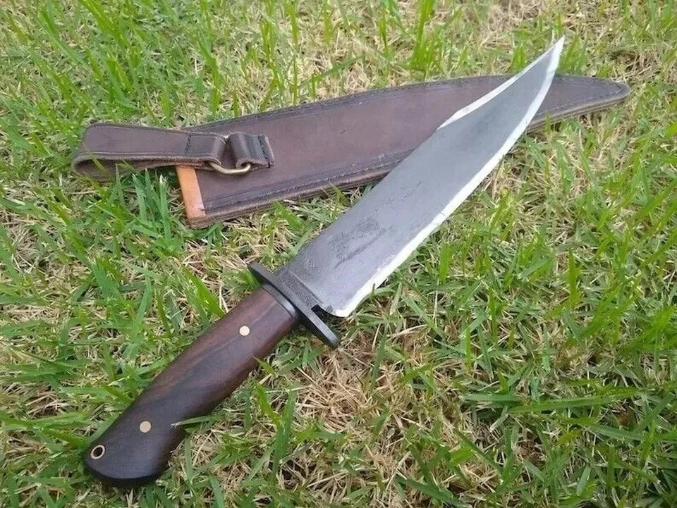 CUSTOM HANDMADE CARBON STEEL BOWIE KNIFE HUNTING OUTDOOR CAMPING KNIFE