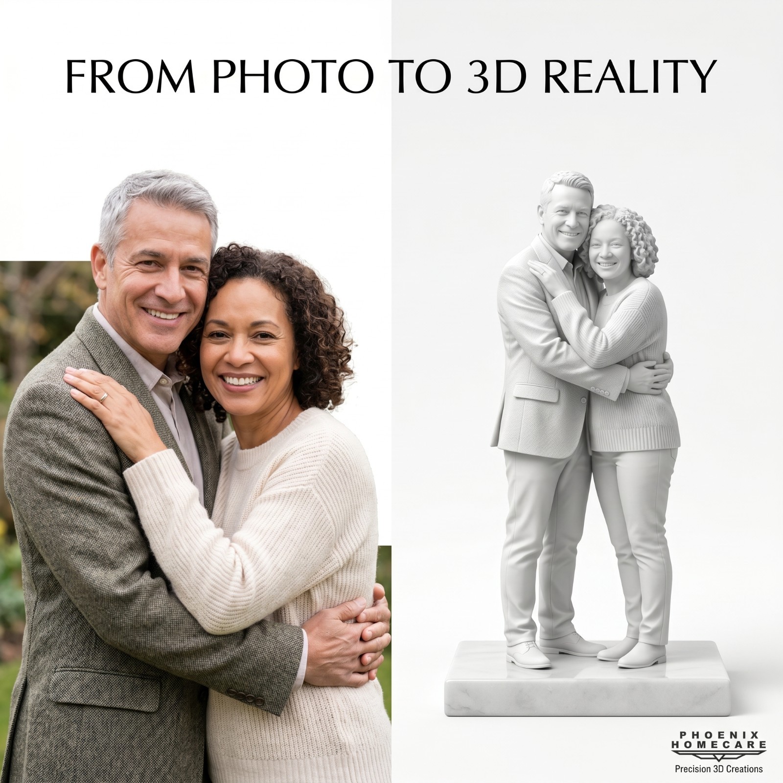 Turn Your Photo Into a 3D Figurine Personalized Couple Gift Statue