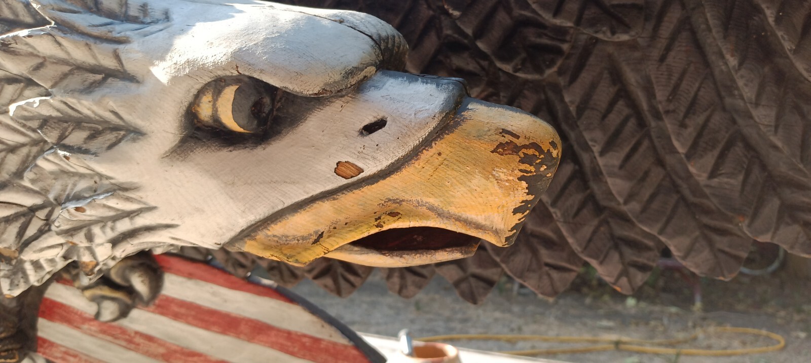 1970’s Catskills Original Carved & Painted Wooden Large 60″ Bellamy Type Eagle