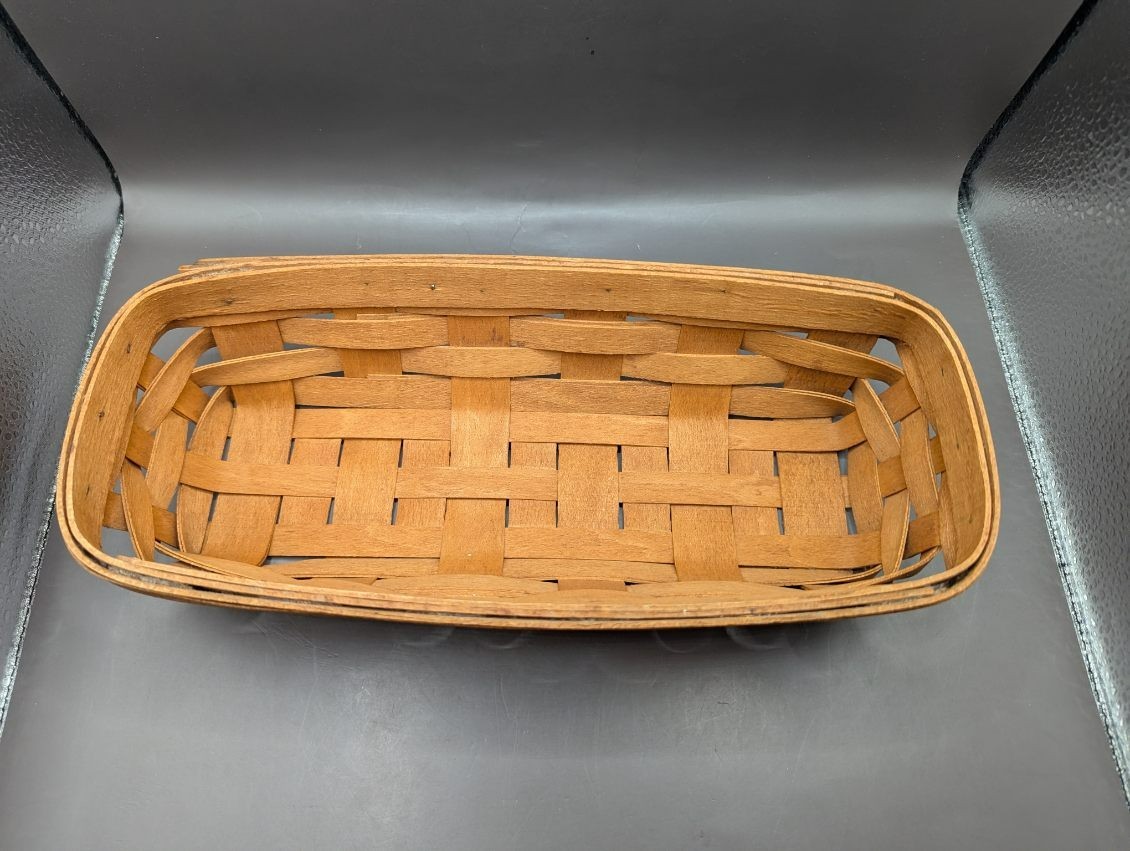 Longaberger Cracker Basket Signed 1994 Liner Protector 11.5 x 5 x 2 1/2″ USA