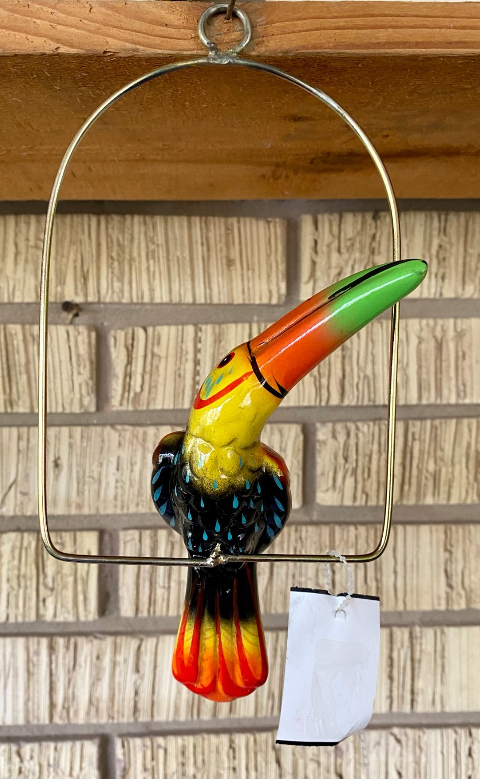 Talavera Bird Handmade Painted Ceramic Parrot Mexican Pottery Hanging Patio #1