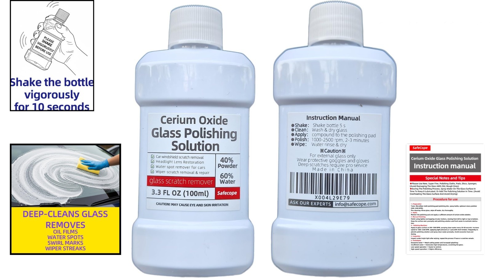 100ml Ultra-Fine Cerium Oxide Glass Polishing Solution – Fast, Efficient Finish