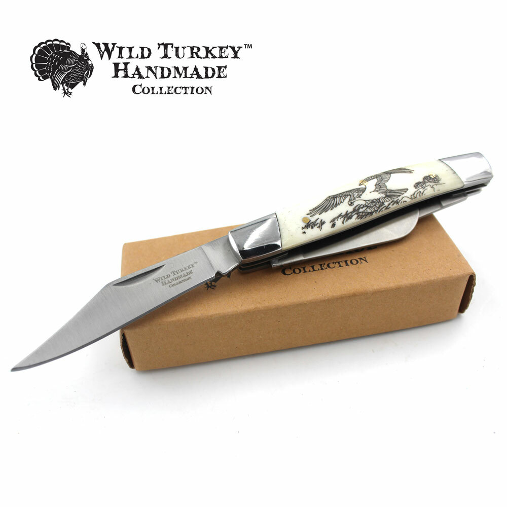 Wild Turkey Handmade Gentleman’s 3 Blade Folding Pocket Collectors Knife EDC