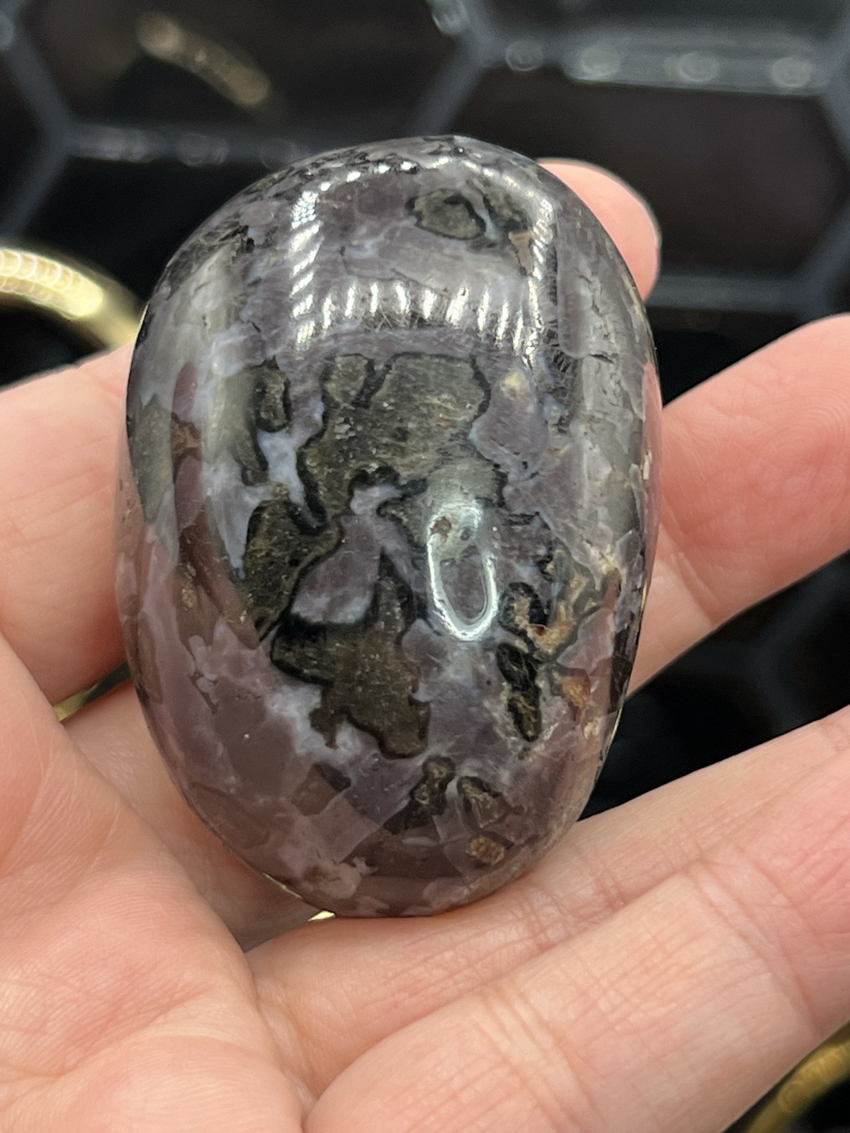 Natural Indigo Gabrro „Mystical Merlinite“ Palm Stones Free ship & Gift