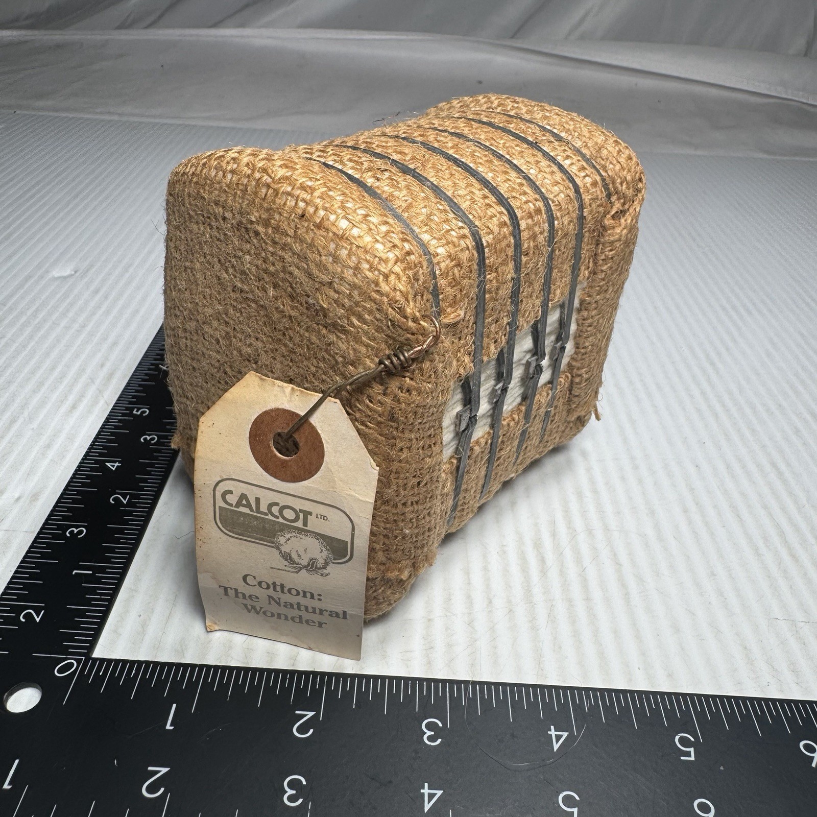 Vtg MINIATURE BALE OF COTTON w/ Metal Straps – Souvenir CALIFORNIA , CALCOT