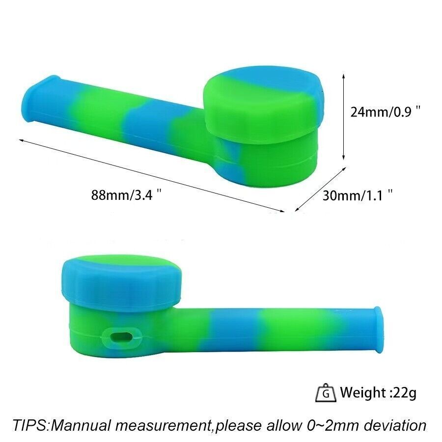 Silicone Pipe With Cap & Stainless Steel Bowl New Lot Of 2/4/5/10 Mixed Color