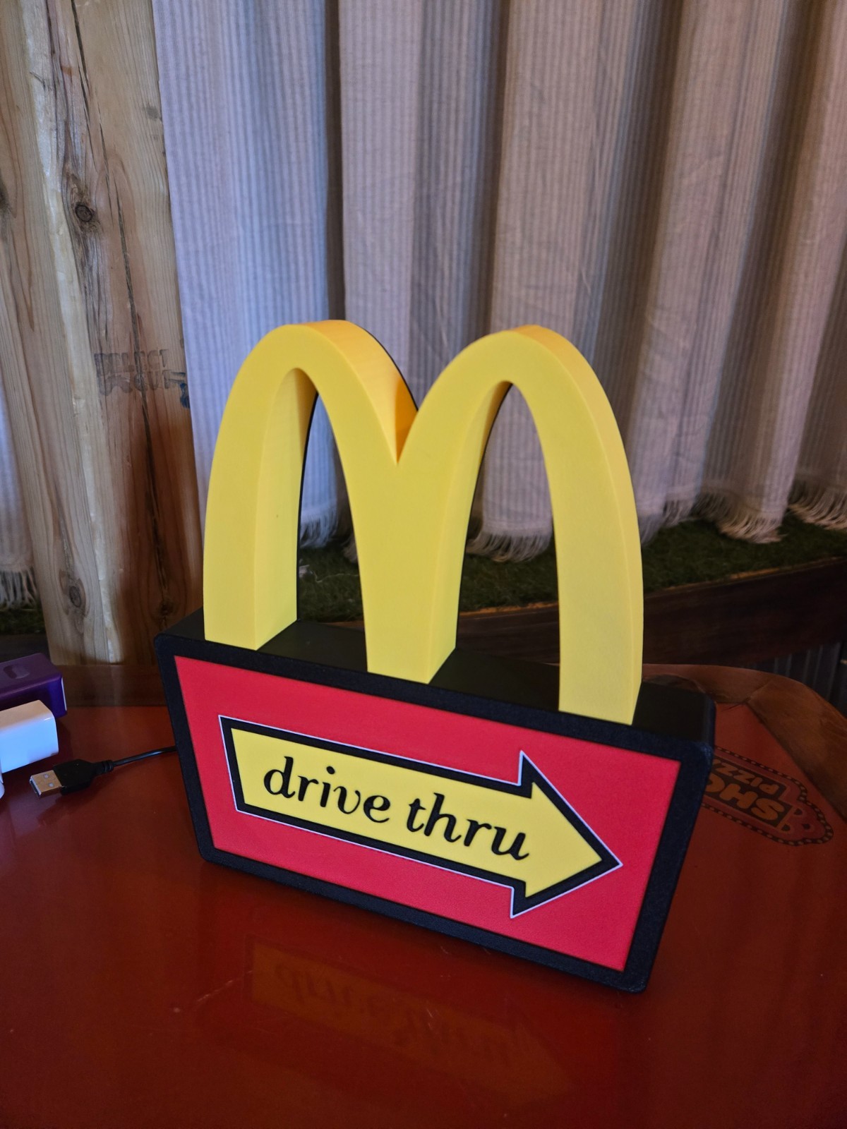 McDonalds Vintage Drive Thru – USB Lighted LED Sign – Man Cave – Arcade – Retro