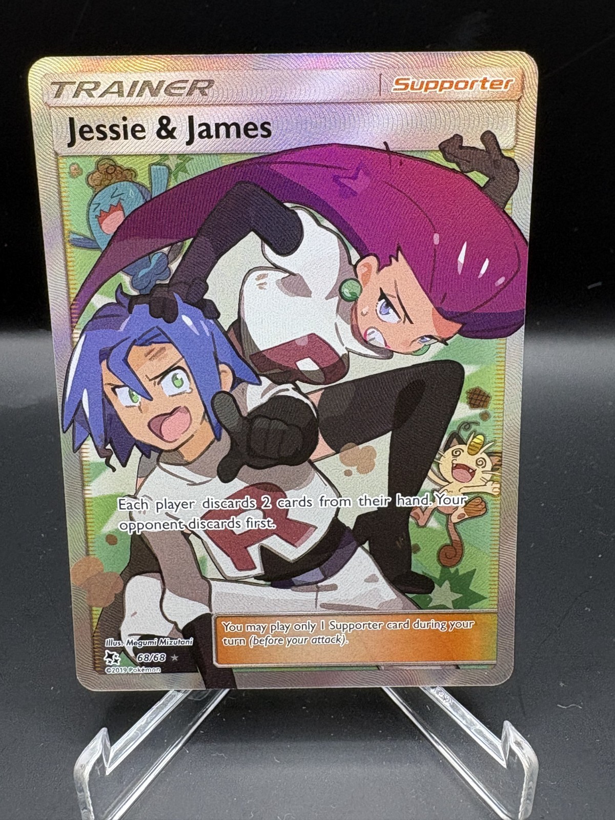 Pokémon TCG Hidden Fates Jessie & James 68/68 Ultra Rare Full Art Holo NM