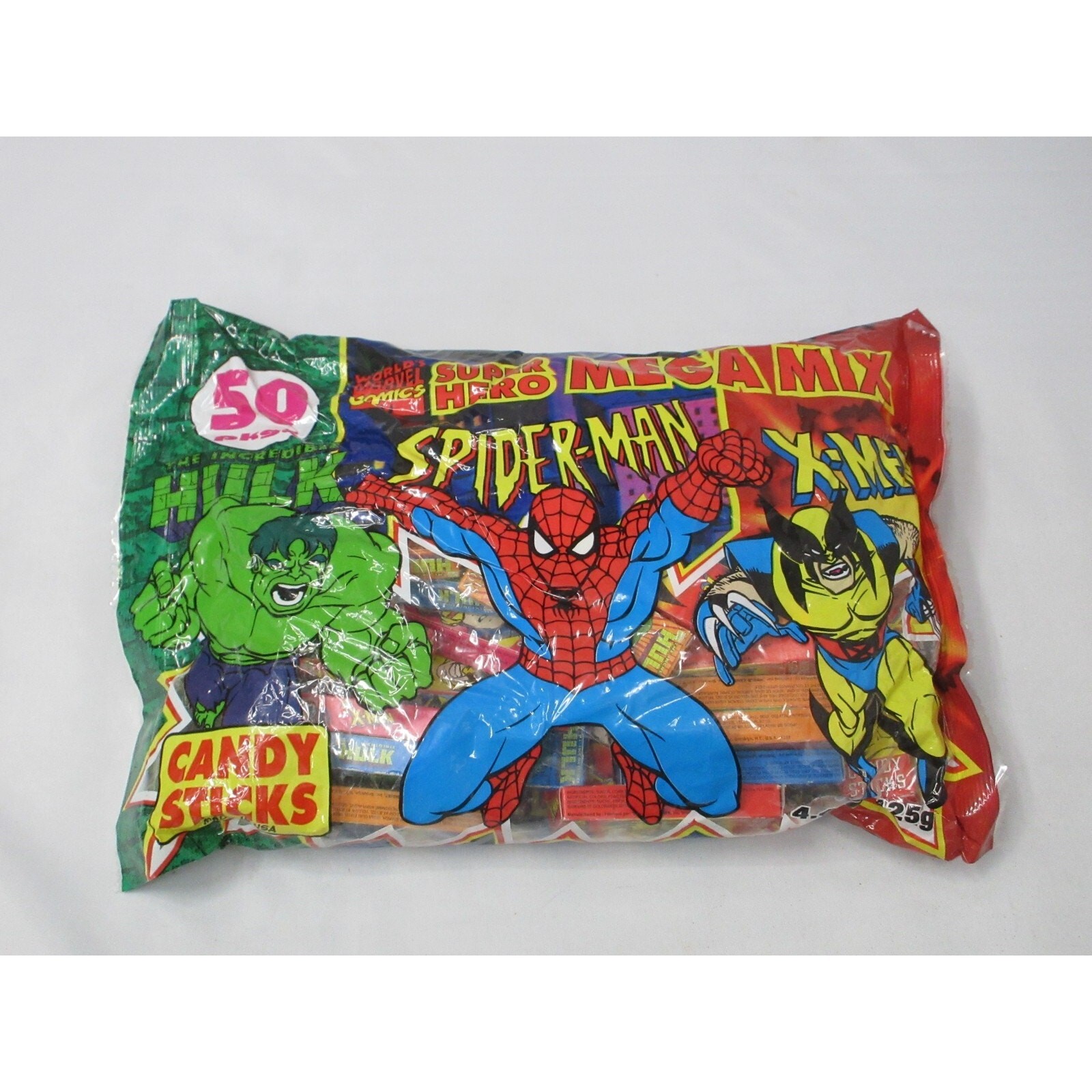 Vintage 1999 Spiderman Candy Sticks SEALED Bag 50ct Package 1990s Marvel