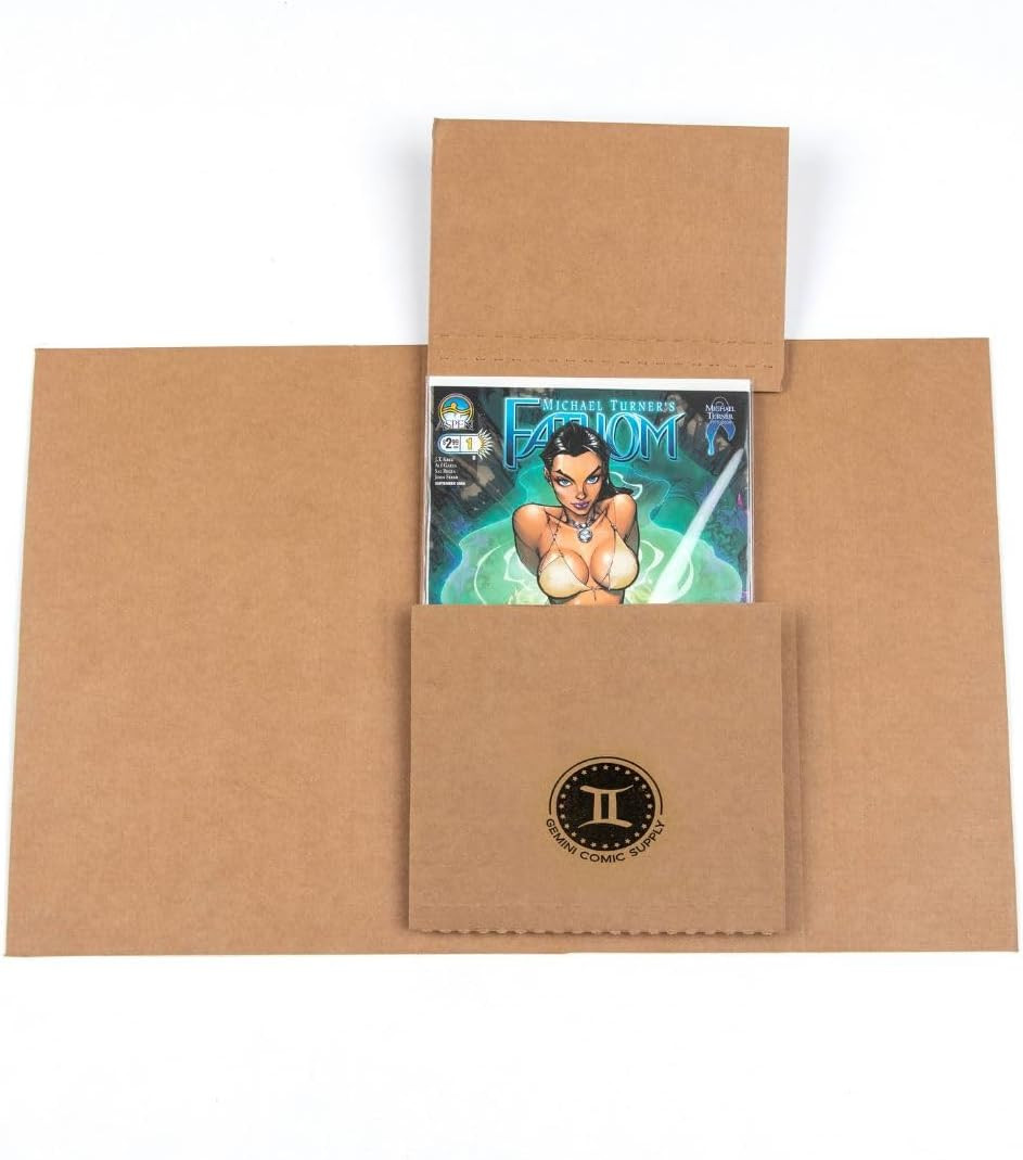 Gemini Comic Book Mailers | 10.75X7.5X1 Inch – Pack of 25 | Easy Fold, Stay Flat