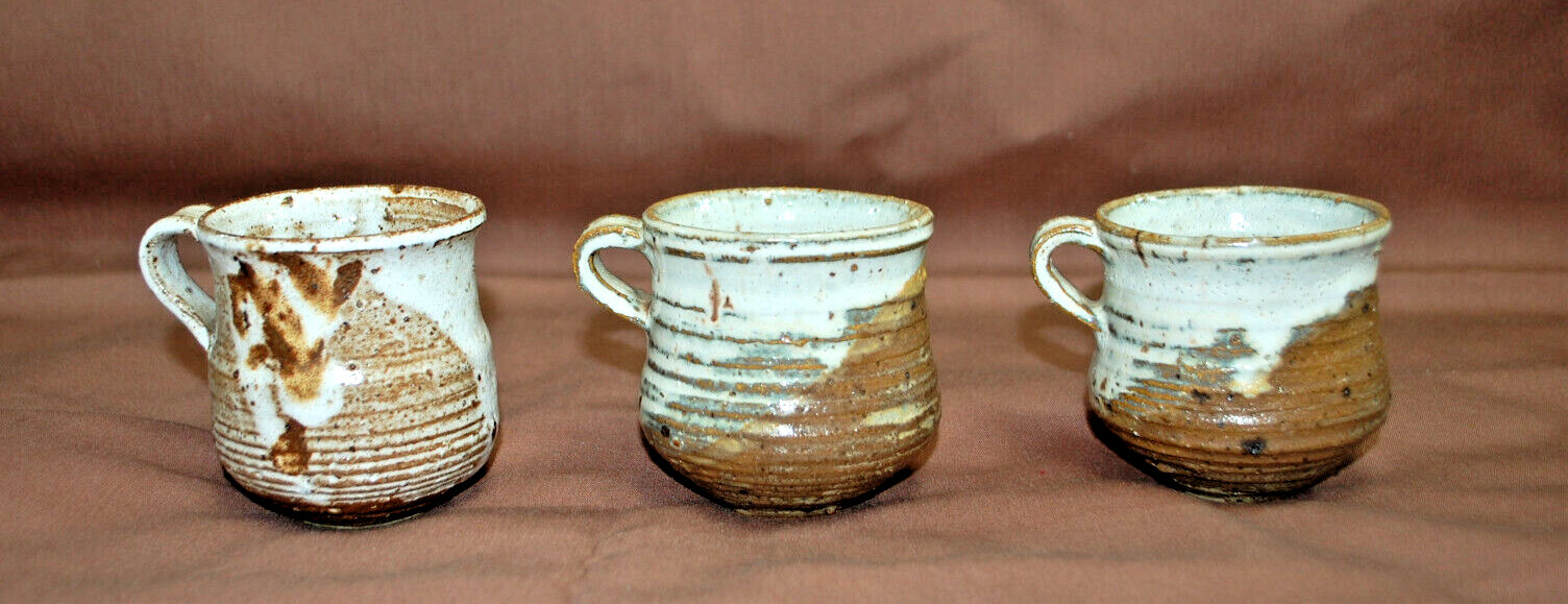 Ceramic 3 Mugs and 3 Candle Holders Handmade Lot of 6 Total T1428