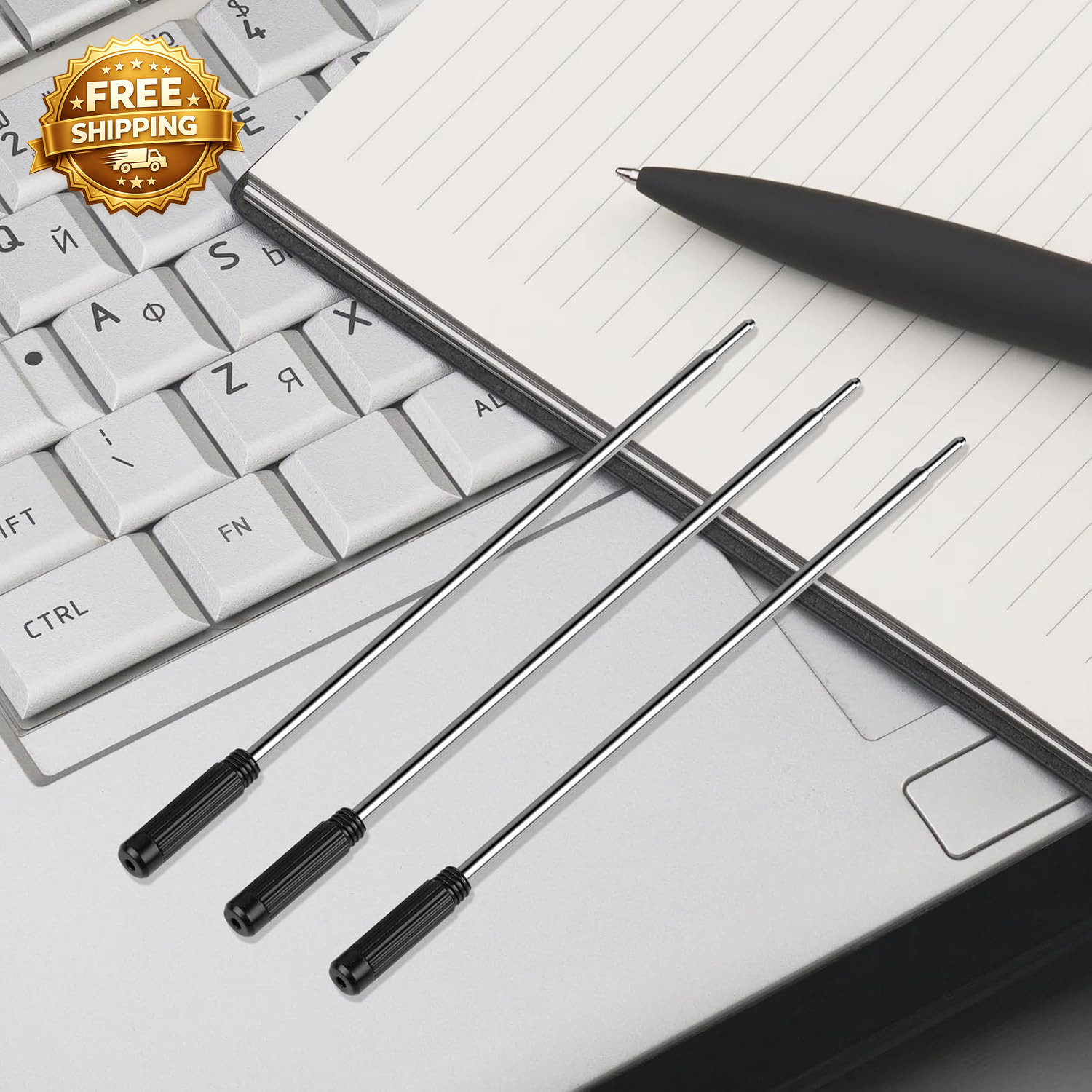 20 Pack Black Ballpoint Pen Refills 1mm Medium Tip for Twist Pens Replaceable US
