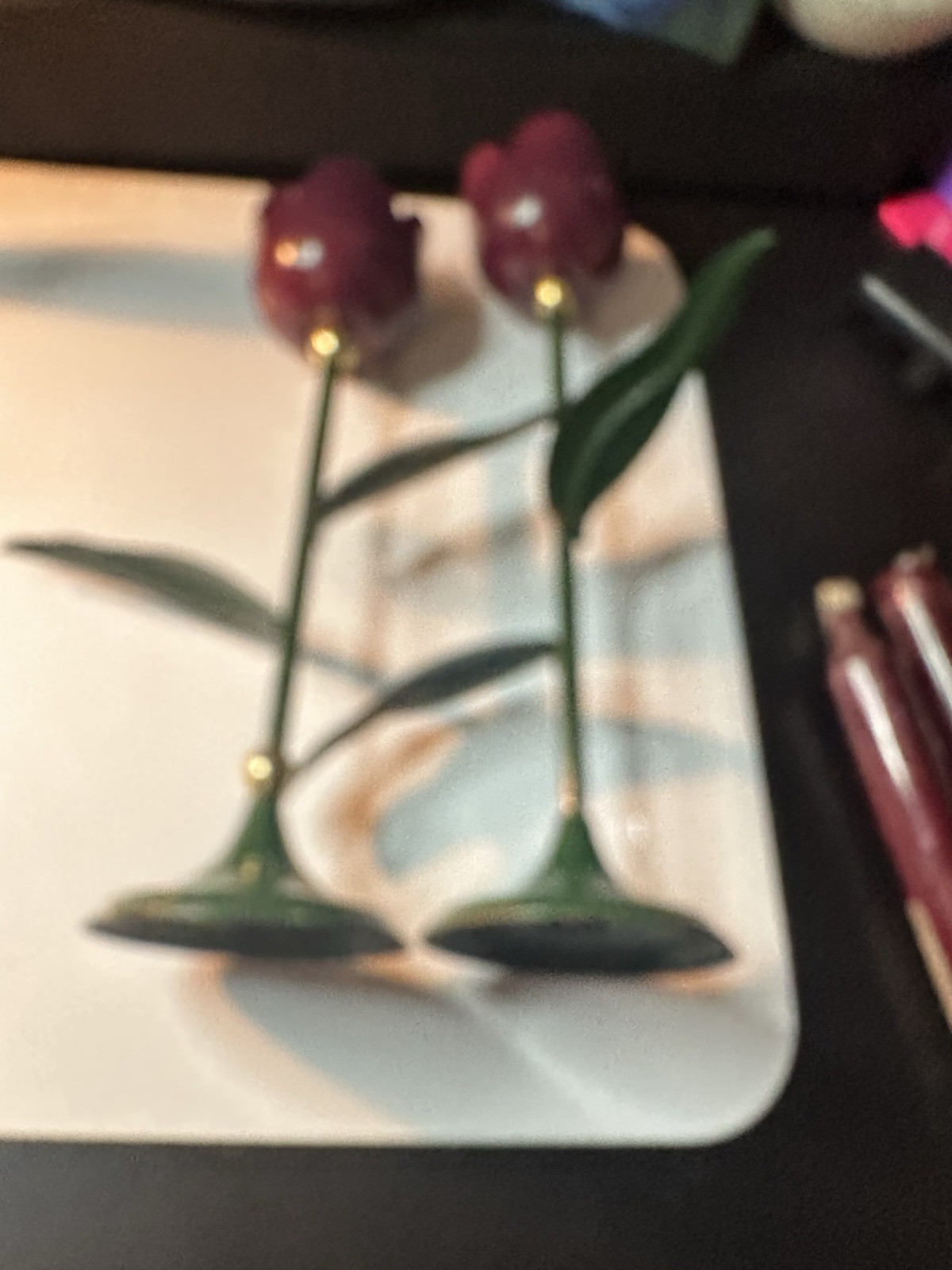 Metal Tulip Candle Holders Set of 2