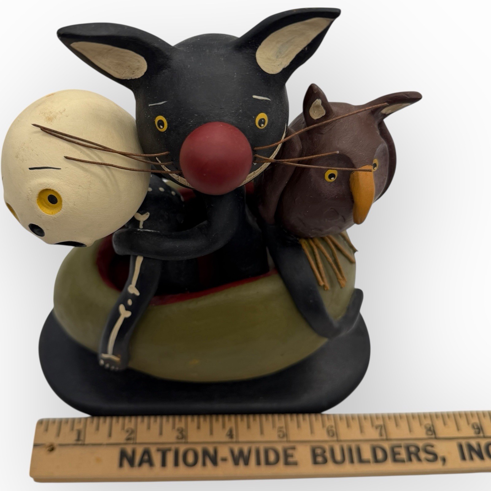 Julie Karanik 2010 Papier People Originals Halloween Signed Numbered Cat Owl Ske