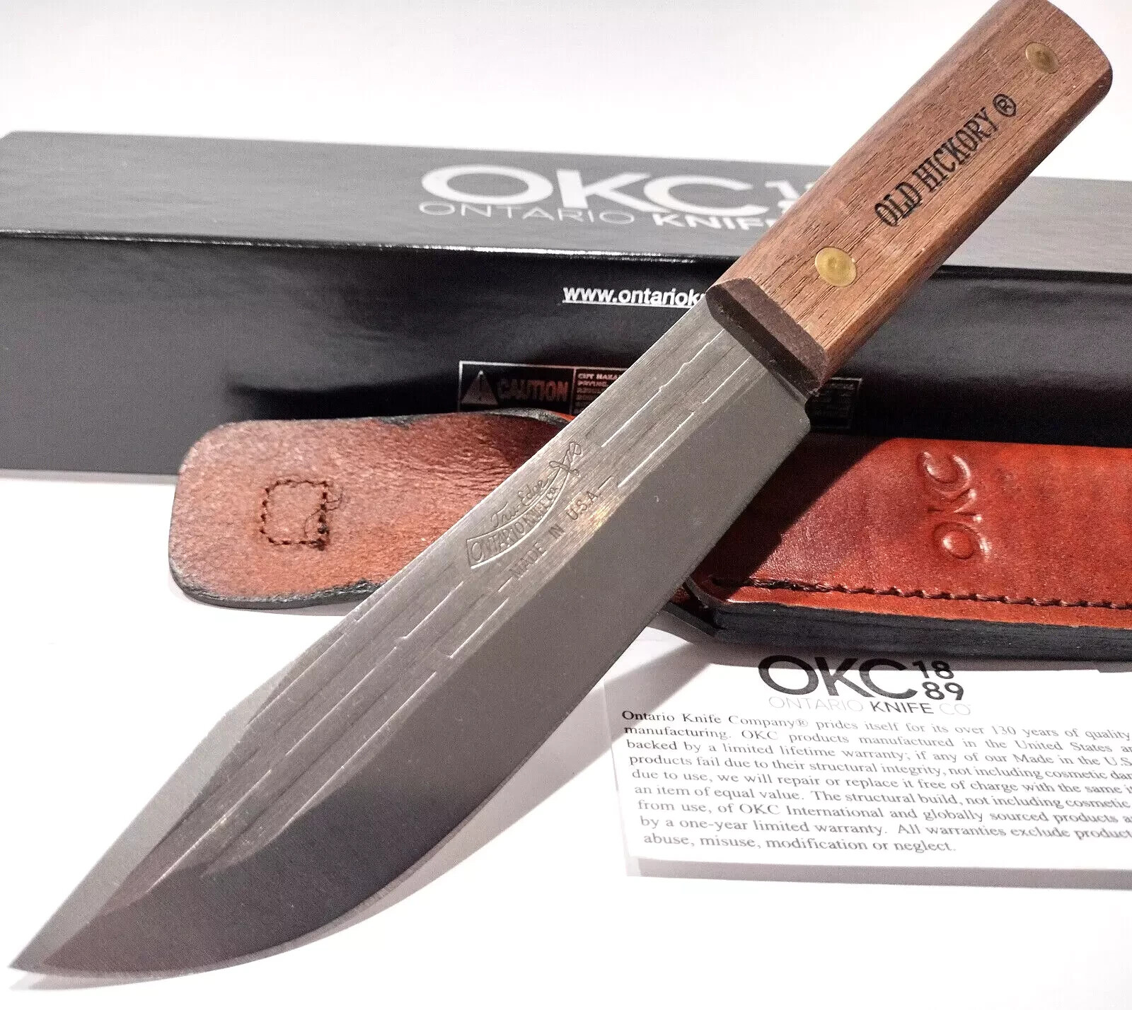 Ontario OKC Old Hickory USA Hardwood OH7026 Skinning Hunting Knife + Sheath NEW!