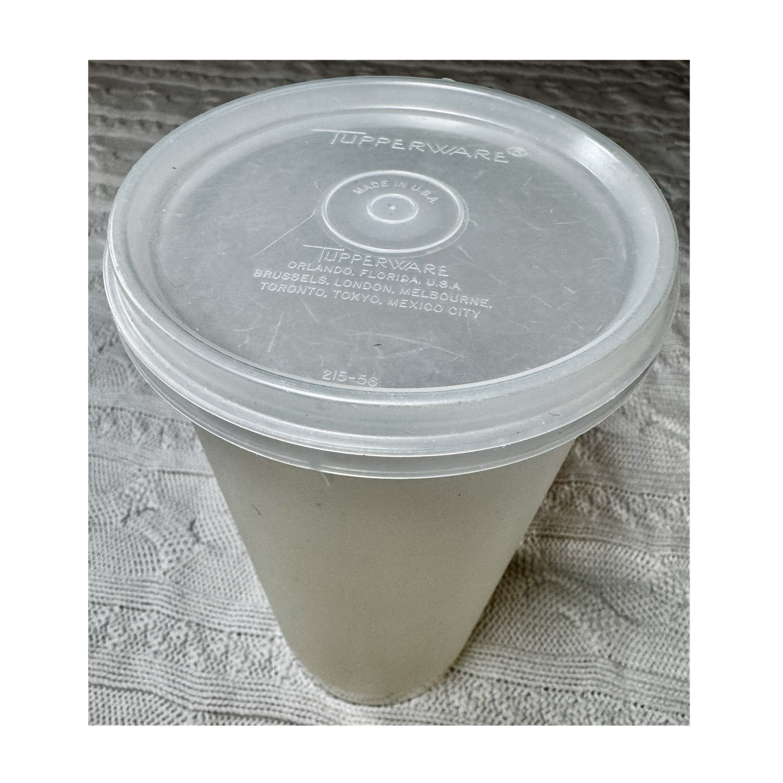 Tupperware Vintage Clear Food Storage Container with Lid Cylinder 215-56